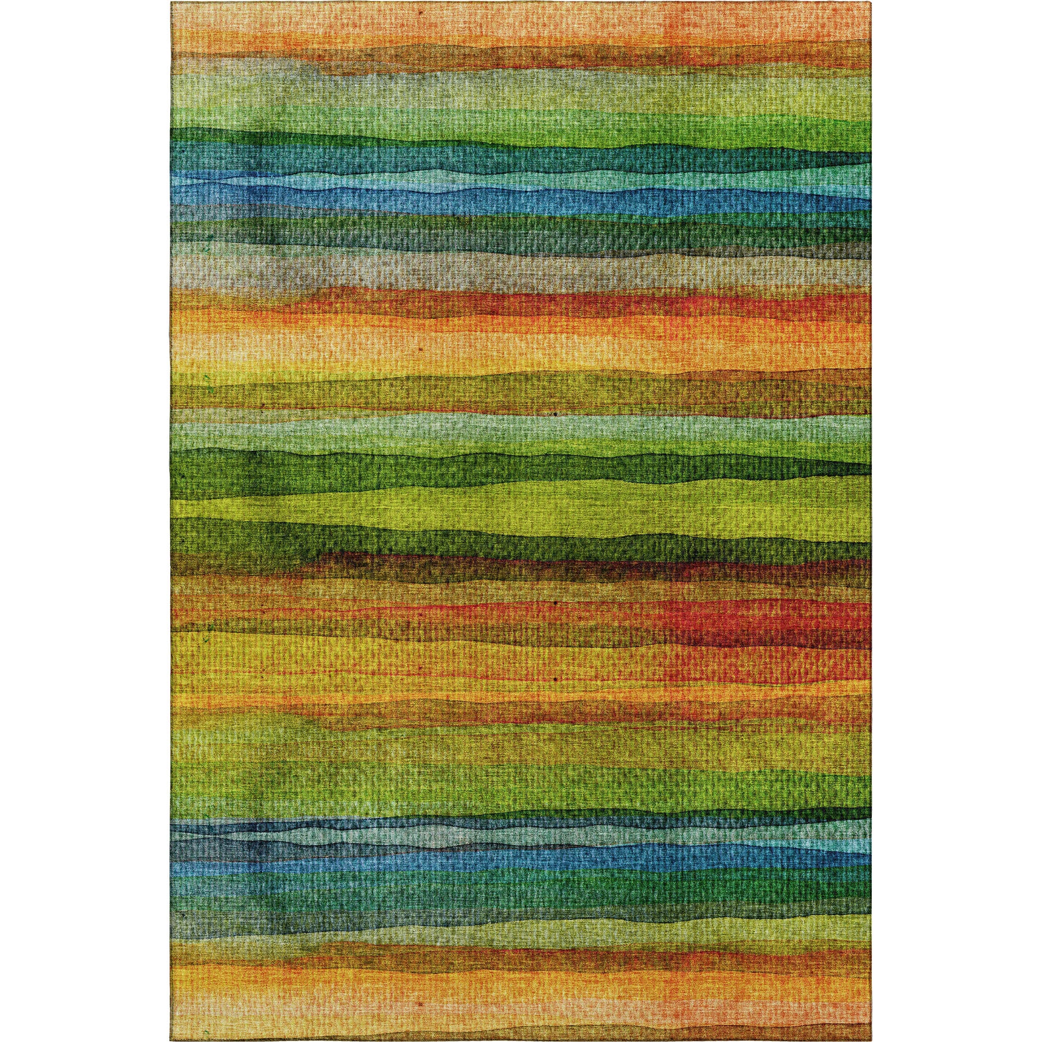 Athens Machine Washable Transitional Green Rug 2'6" x 3'10" #shape_Rectangle