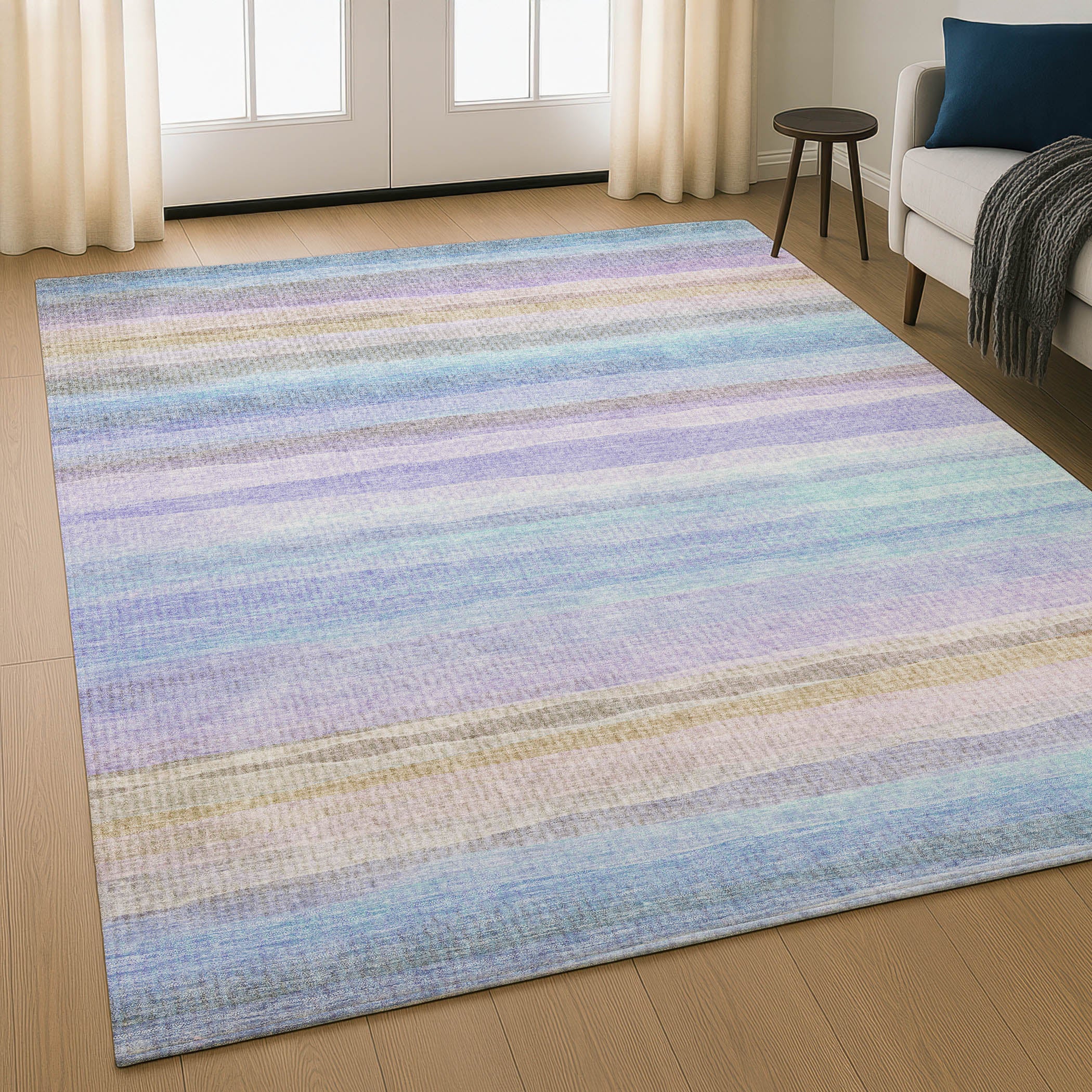 Athens Machine Washable Transitional Lavender Purple Rug 2'6" x 3'10" #shape_Rectangle