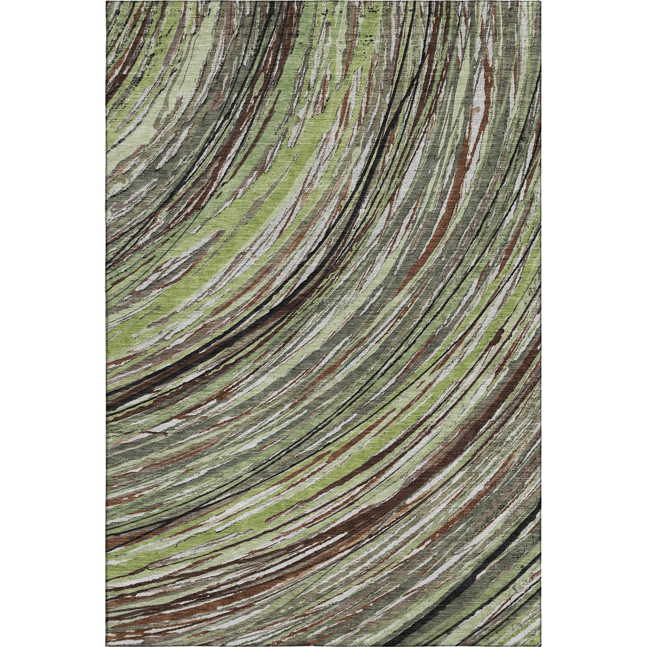 Tbilisi Machine Washable Transitional Aloe Green Rug 2'6" x 3'10" #shape_Rectangle