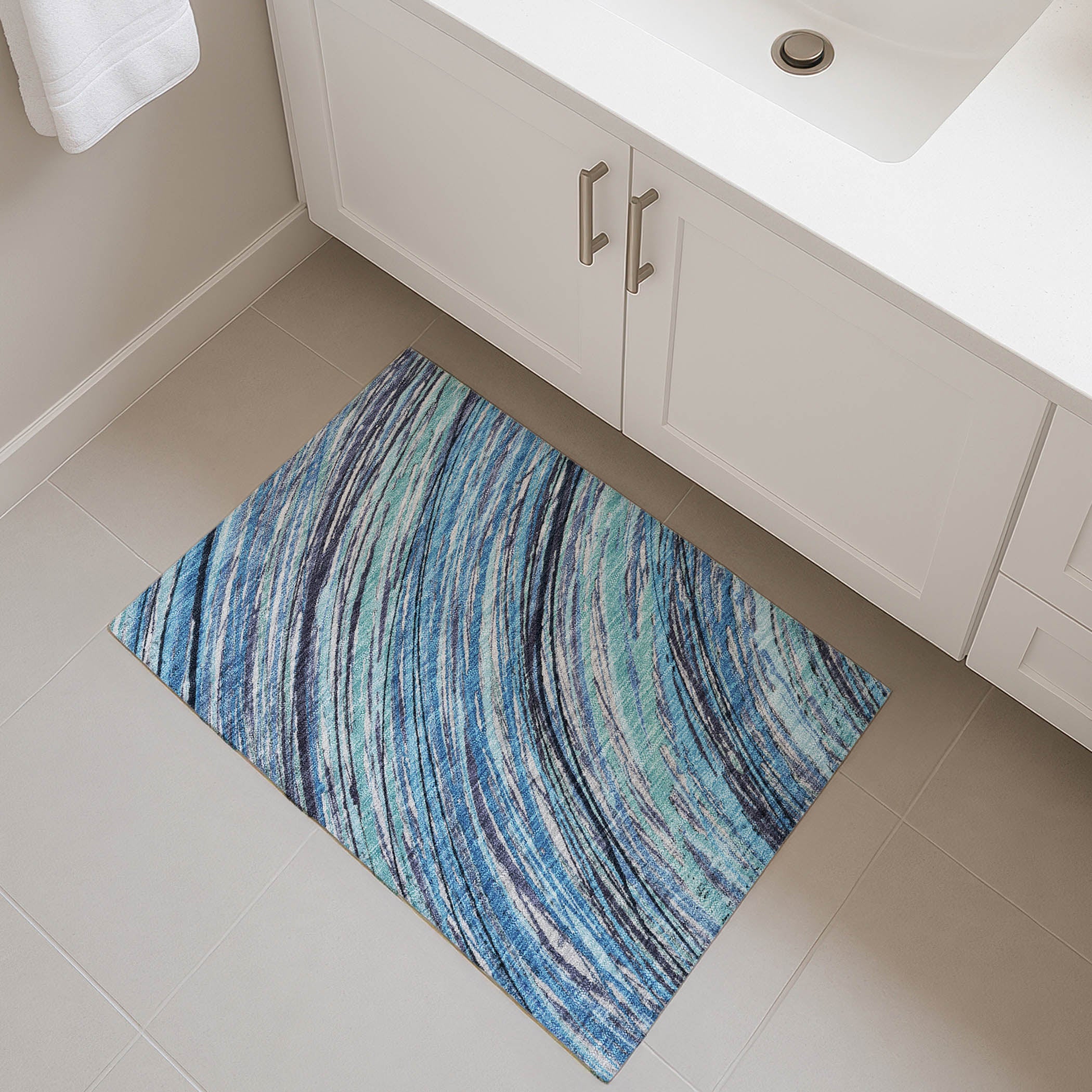 Tbilisi Machine Washable Transitional Blue Rug 1'8" x 2'6" #shape_Rectangle