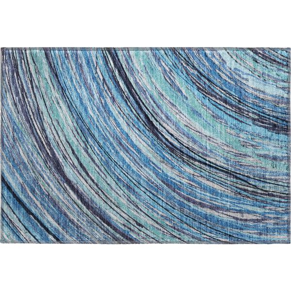 Tbilisi Machine Washable Transitional Blue Rug 1'8" x 2'6"