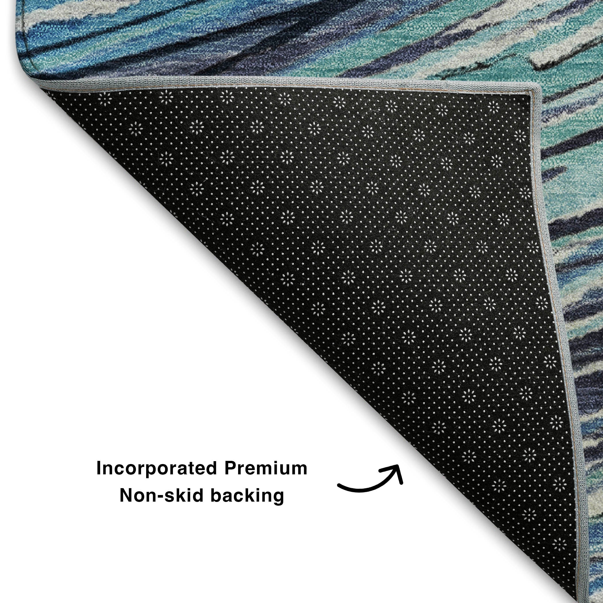 Tbilisi Machine Washable Transitional Blue Rug 1'8" x 2'6" #shape_Rectangle