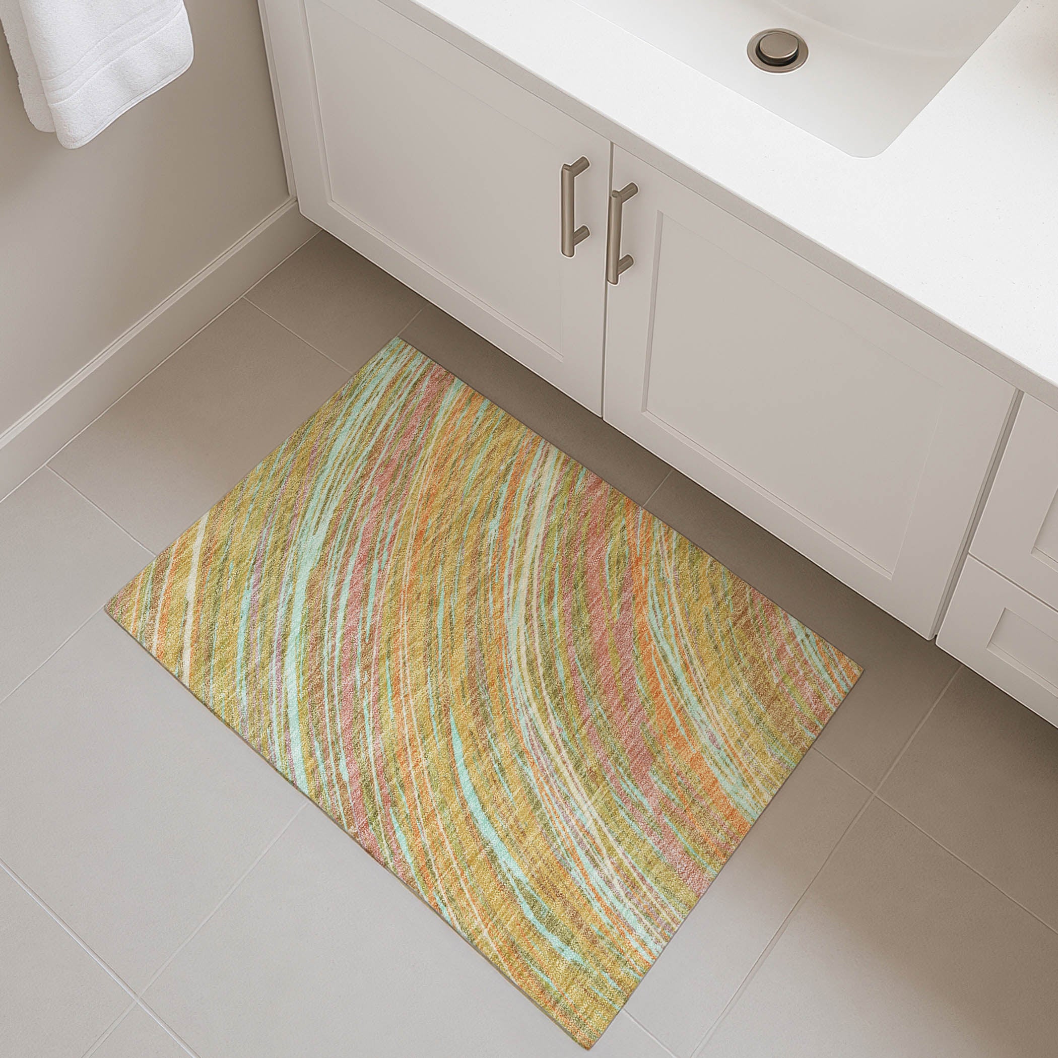 Tbilisi Machine Washable Transitional Gold Rug 1'8" x 2'6" #shape_Rectangle