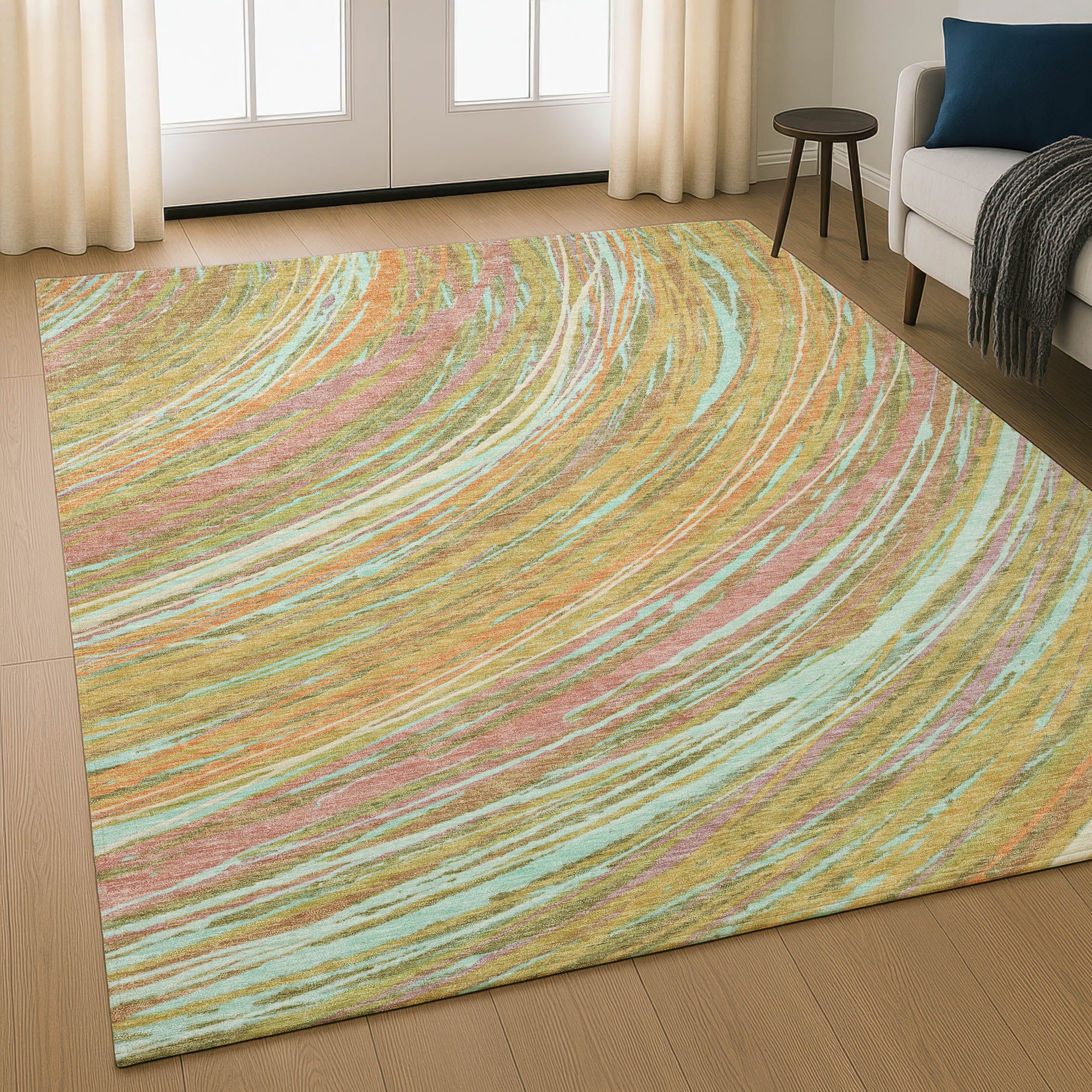 Tbilisi Machine Washable Transitional Gold Rug 2'6" x 3'10" #shape_Rectangle