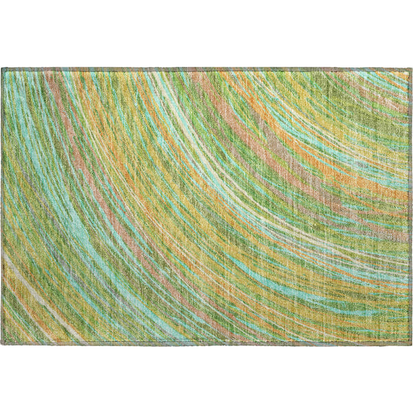 Tbilisi Machine Washable Transitional Green Rug 1'8" x 2'6"