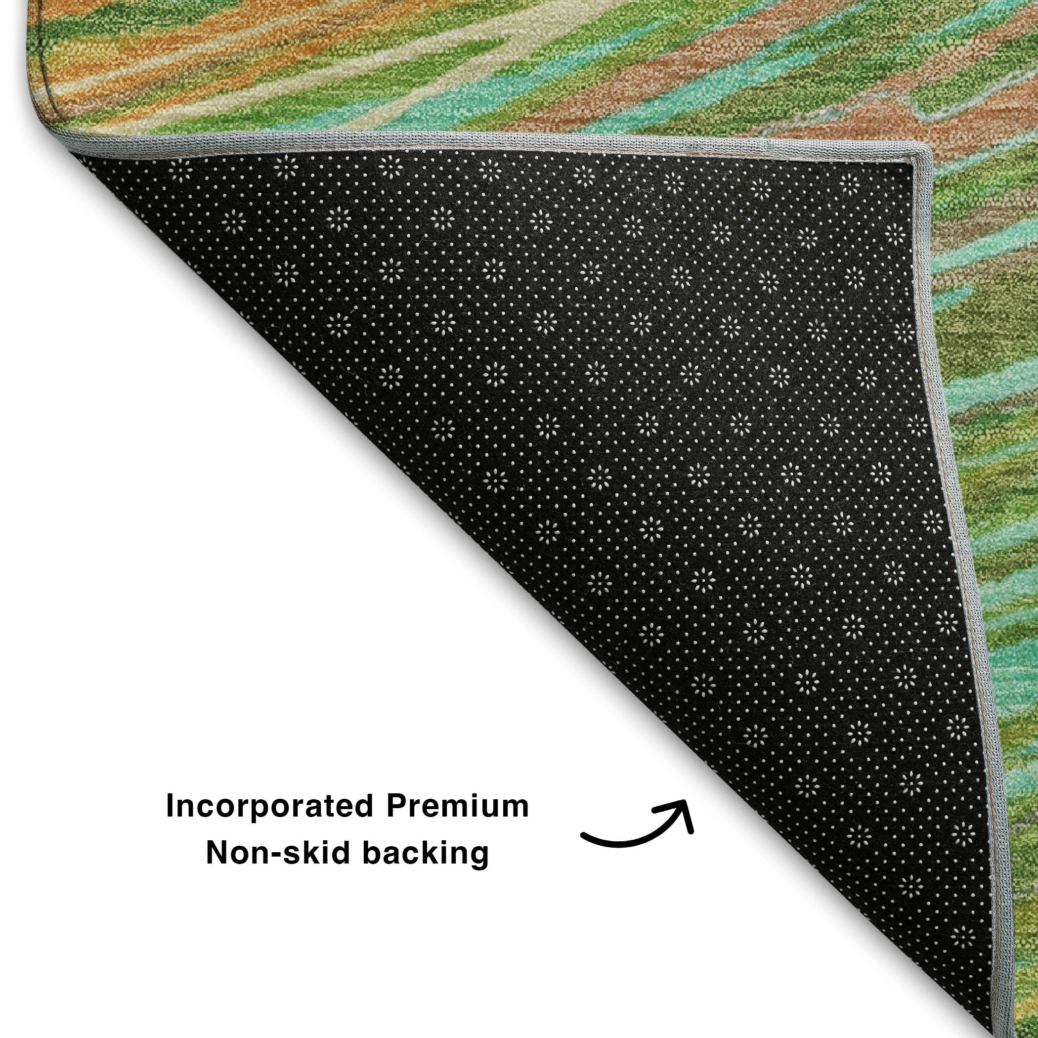 Tbilisi Machine Washable Transitional Green Rug 1'8" x 2'6" #shape_Rectangle