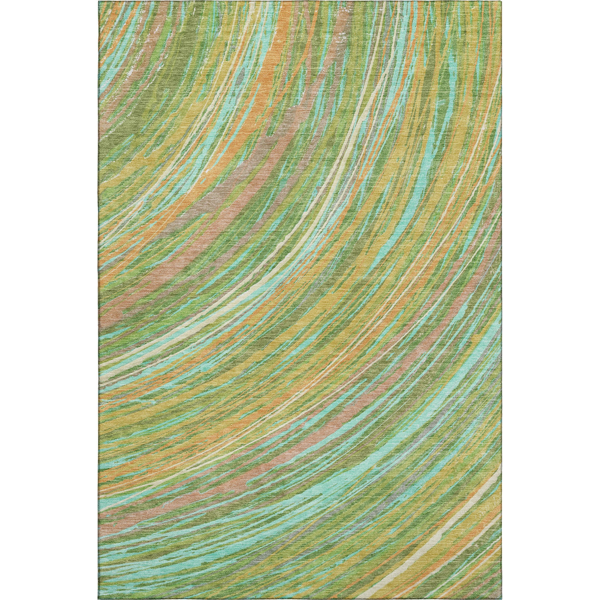 Tbilisi Machine Washable Transitional Green Rug 2'6" x 3'10" #shape_Rectangle