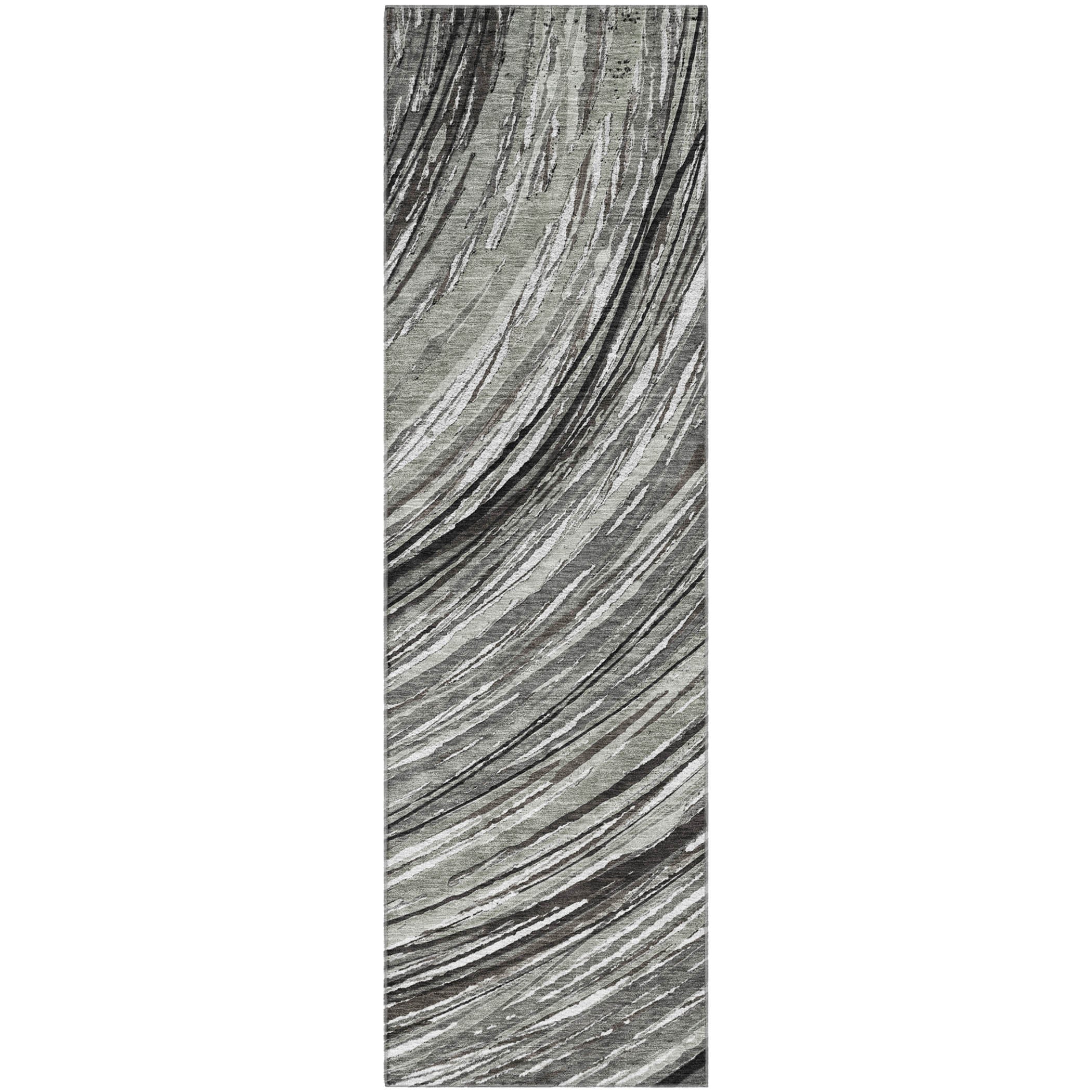Tbilisi Machine Washable Transitional Taupe Brown Rug 2'3" x 7'6" #shape_Runner