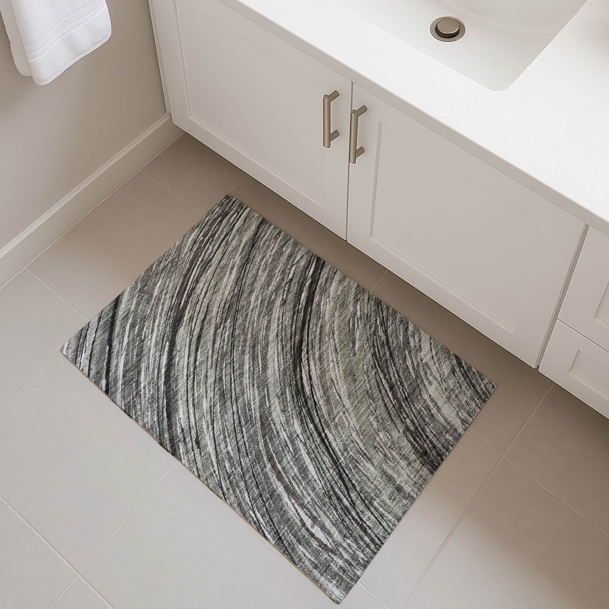 Tbilisi Machine Washable Transitional Taupe Brown Rug 1'8" x 2'6" #shape_Rectangle