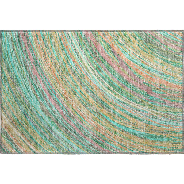 Tbilisi Machine Washable Transitional Teal Rug 1'8" x 2'6"