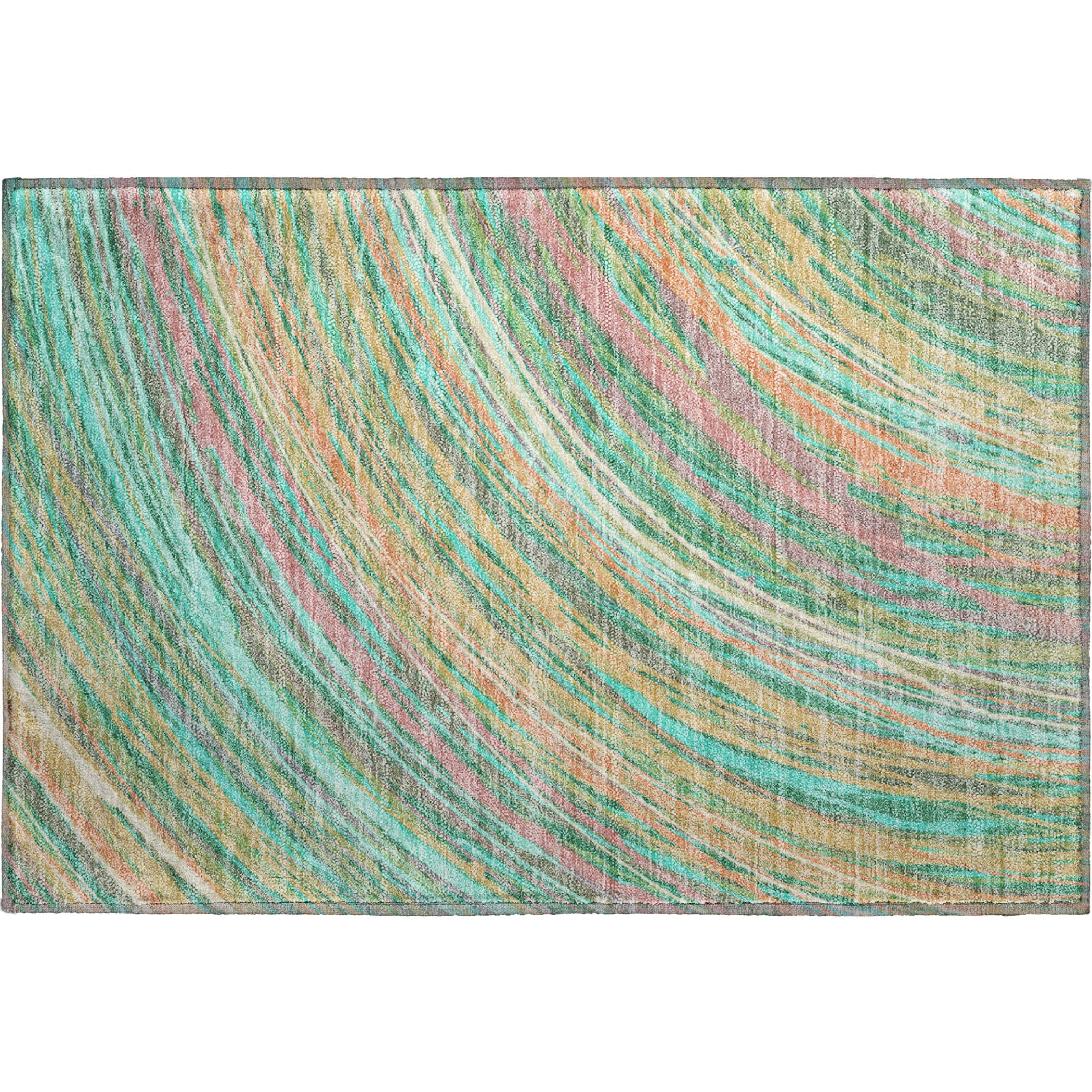 Tbilisi Machine Washable Transitional Teal Rug 1'8" x 2'6" #shape_Rectangle