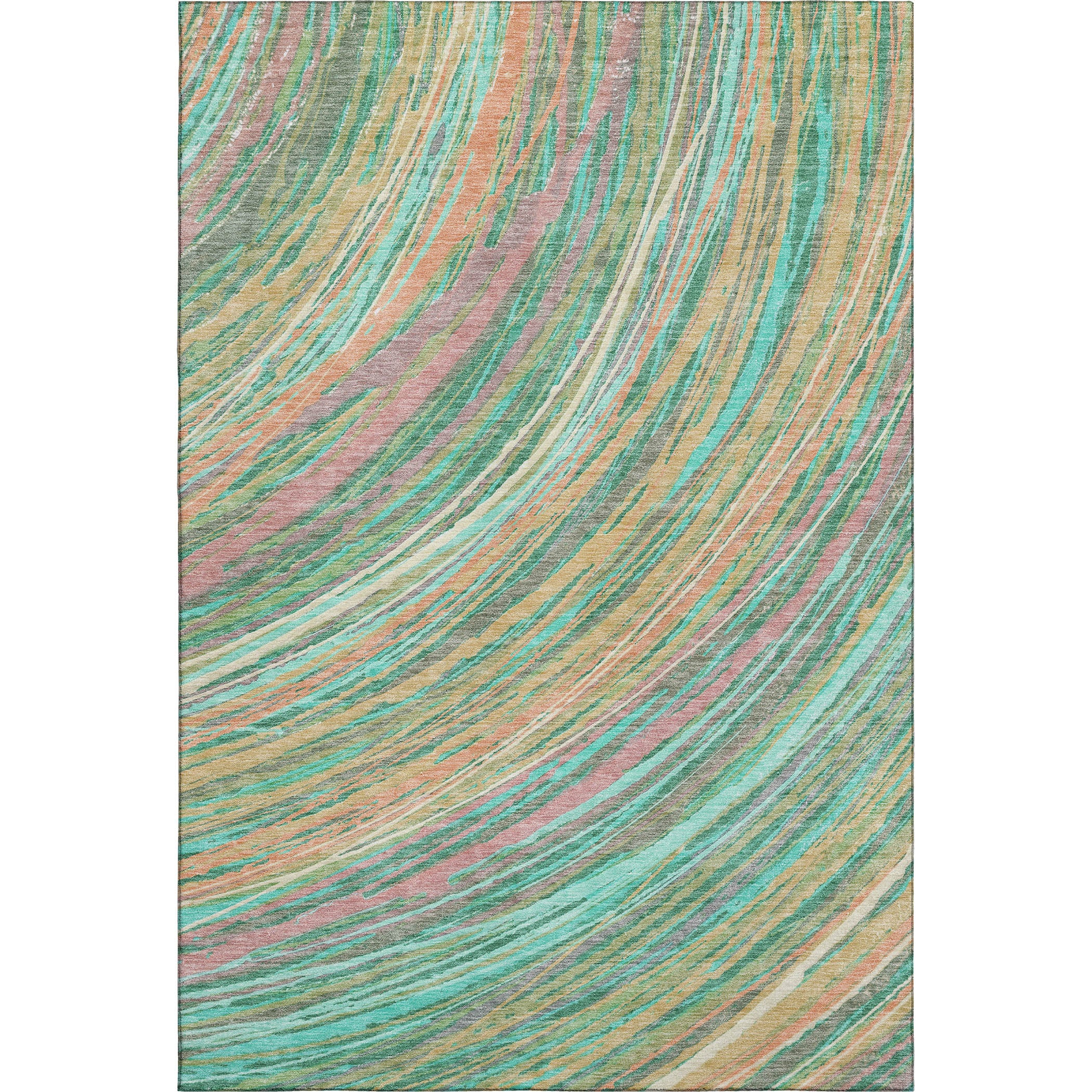 Tbilisi Machine Washable Transitional Teal Rug 2'6" x 3'10" #shape_Rectangle