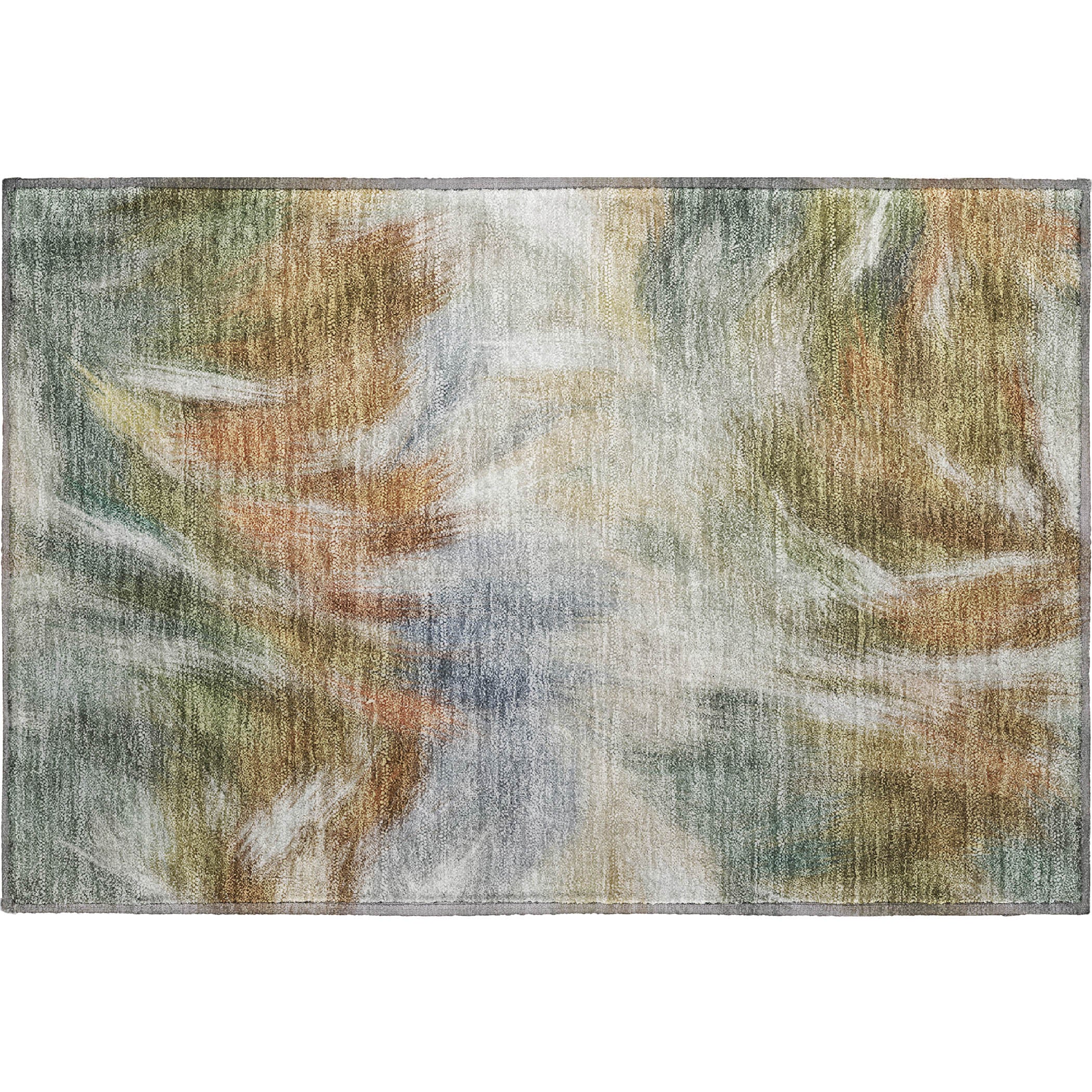 Split Machine Washable Transitional Beige Brown Rug 1'8" x 2'6" #shape_Rectangle