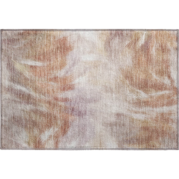 Split Machine Washable Transitional Copper Orange Rug 1'8" x 2'6"