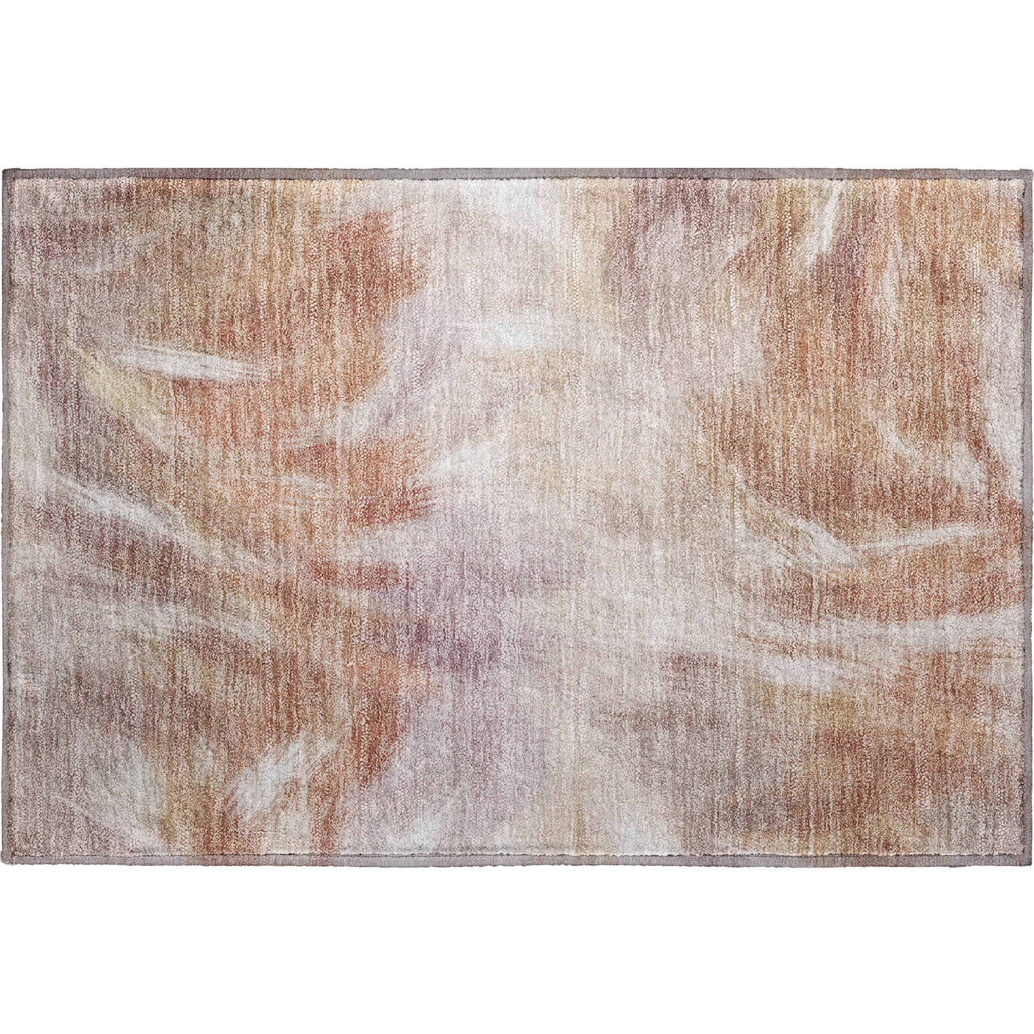 Split Machine Washable Transitional Copper Orange Rug 1'8" x 2'6" #shape_Rectangle