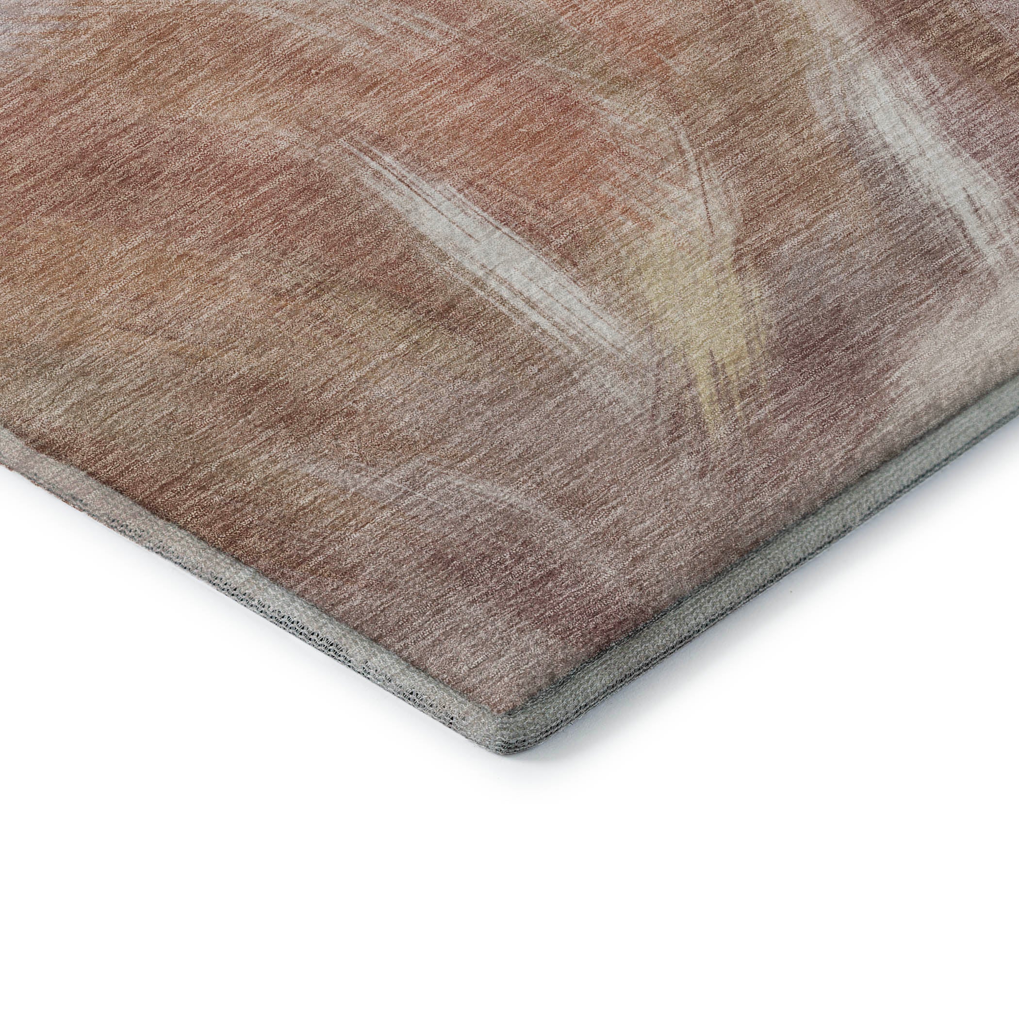 Split Machine Washable Transitional Copper Orange Rug 1'8" x 2'6" #shape_Rectangle