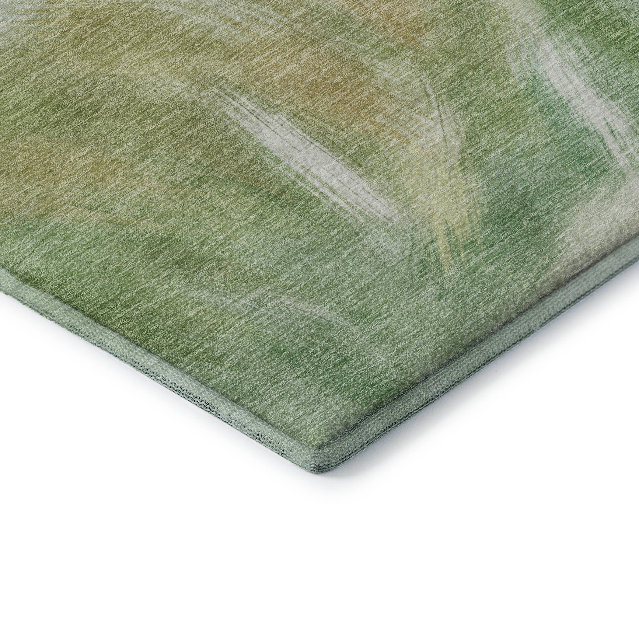 Split Machine Washable Transitional Green Rug 1'8" x 2'6" #shape_Rectangle
