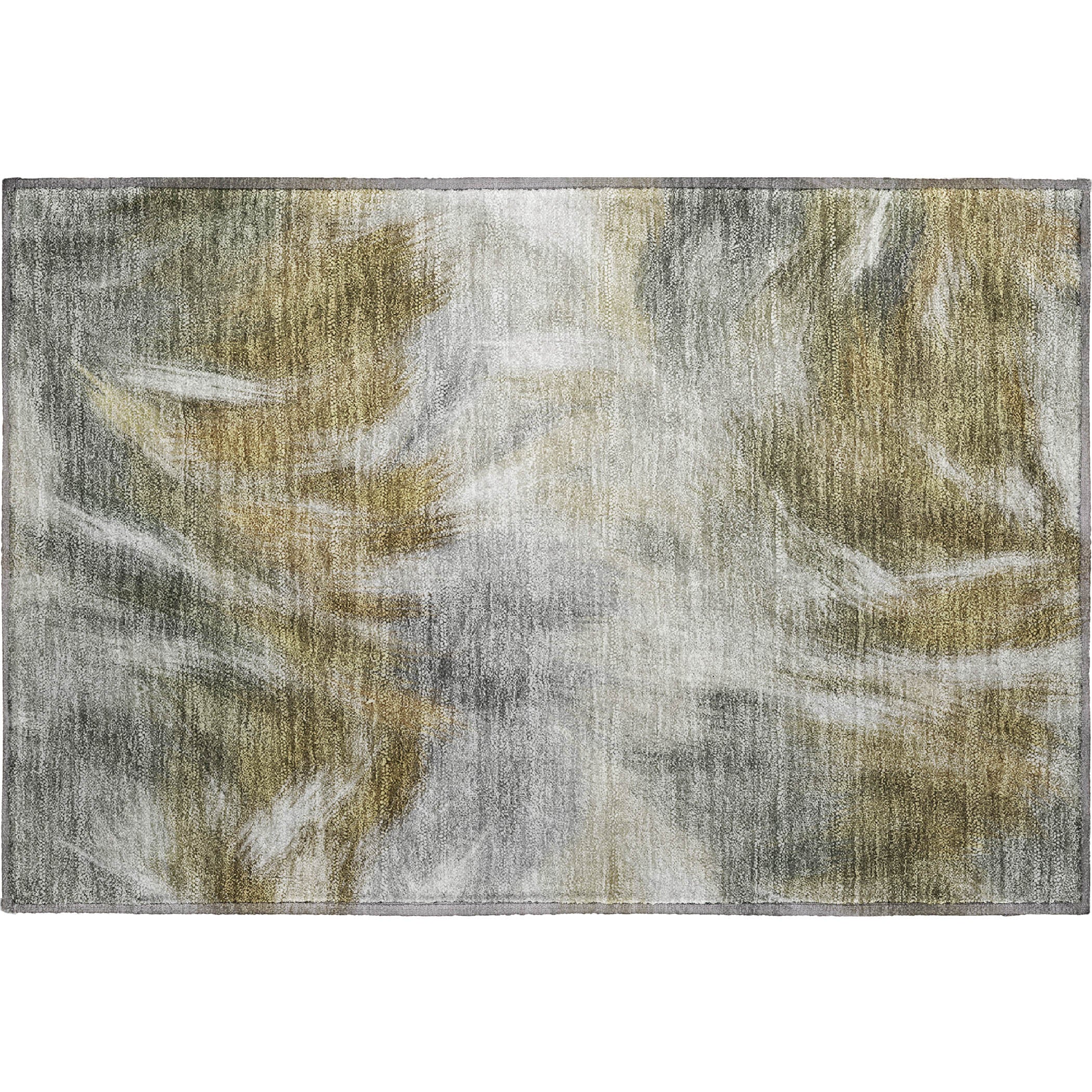 Split Machine Washable Transitional Pewter Gray Rug 1'8" x 2'6" #shape_Rectangle