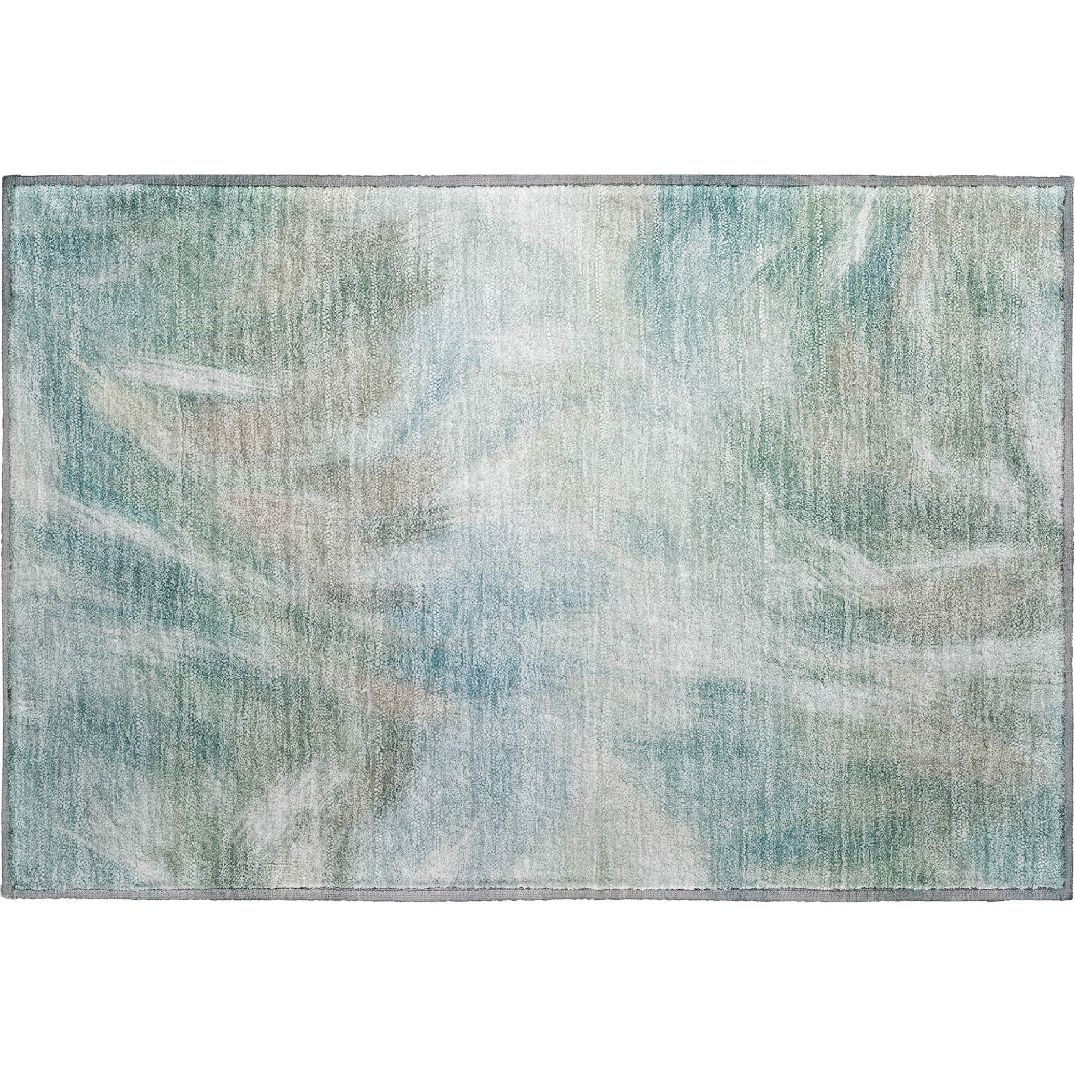 Split Machine Washable Transitional Sky Blue Rug 1'8" x 2'6" #shape_Rectangle