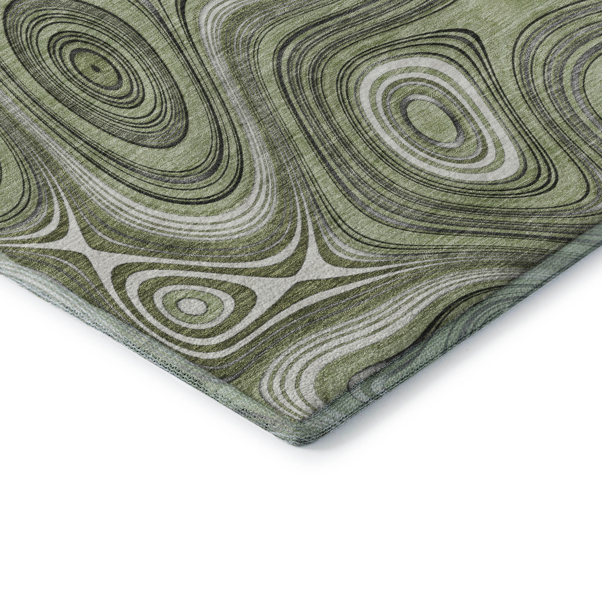 Istanbul Machine Washable Transitional Aloe Green Rug 1'8" x 2'6" #shape_Rectangle