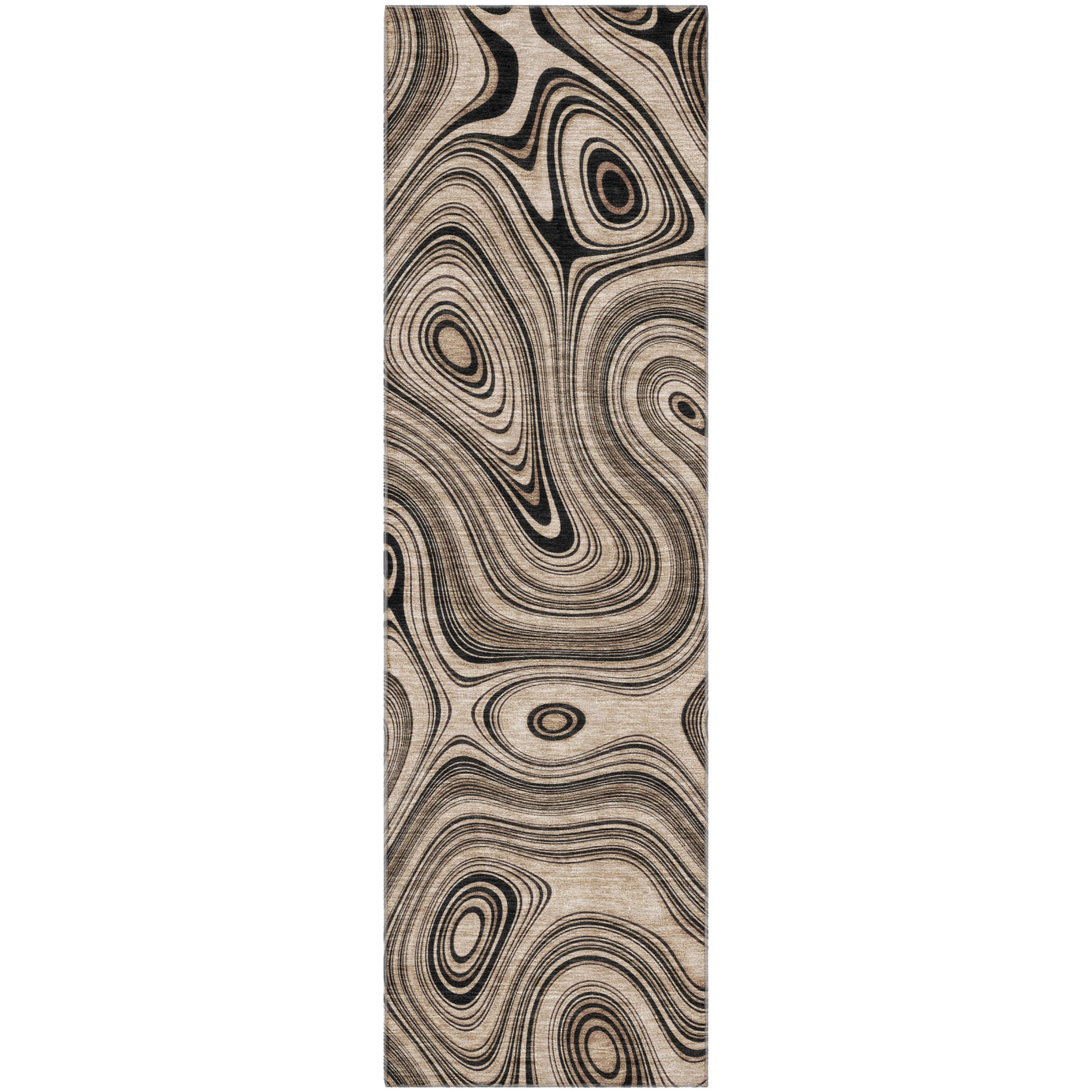 Istanbul Machine Washable Transitional Beige Brown Rug 2'3" x 7'6" #shape_Runner