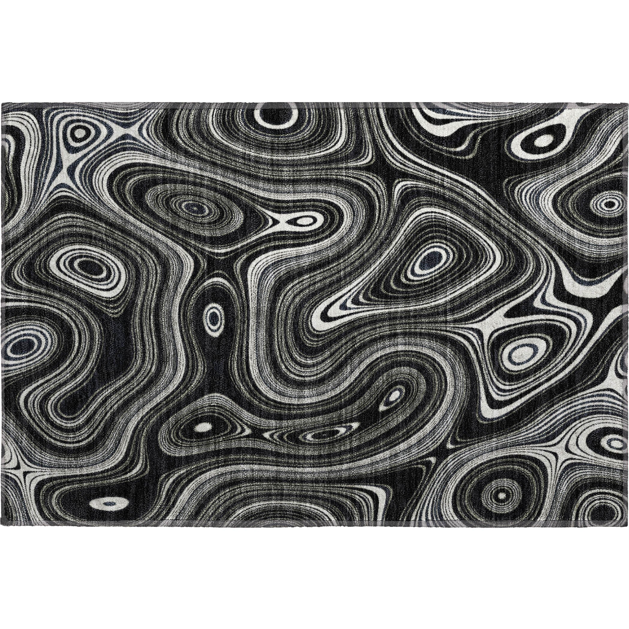 Istanbul Machine Washable Transitional Black Rug 1'8" x 2'6" #shape_Rectangle