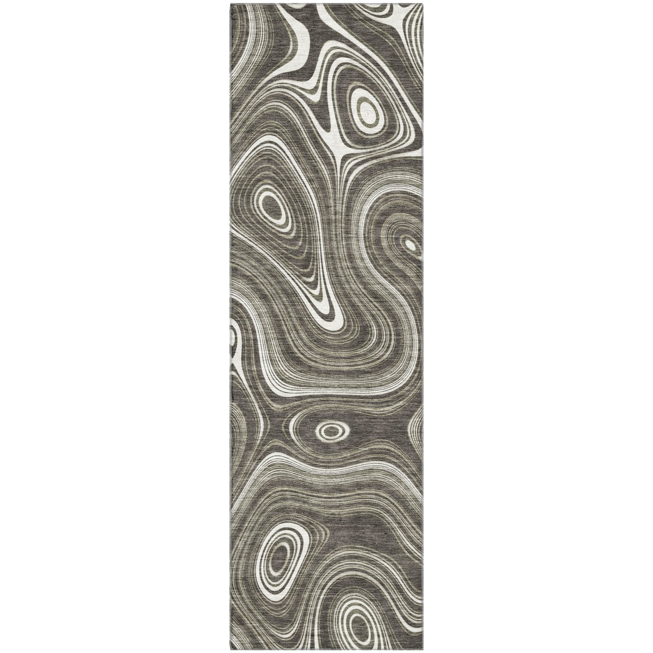 Istanbul Machine Washable Transitional Gray Rug 2'3" x 7'6" #shape_Runner