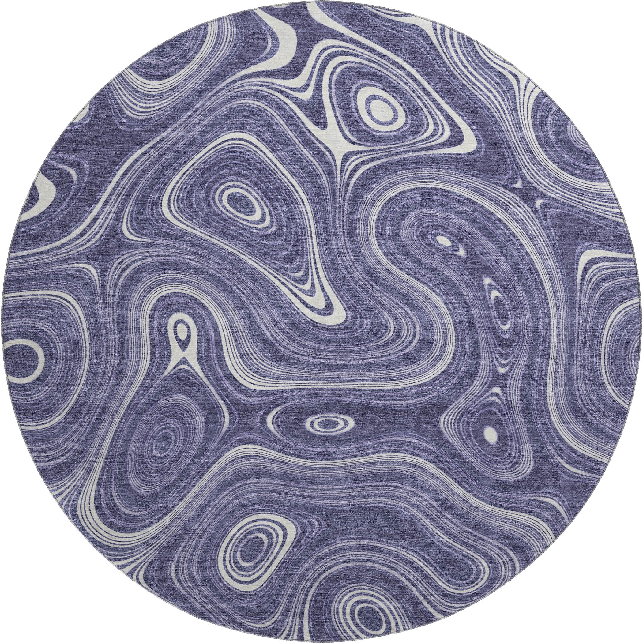 Istanbul Machine Washable Transitional Plum Purple Rug 8' x 8' #shape_Round