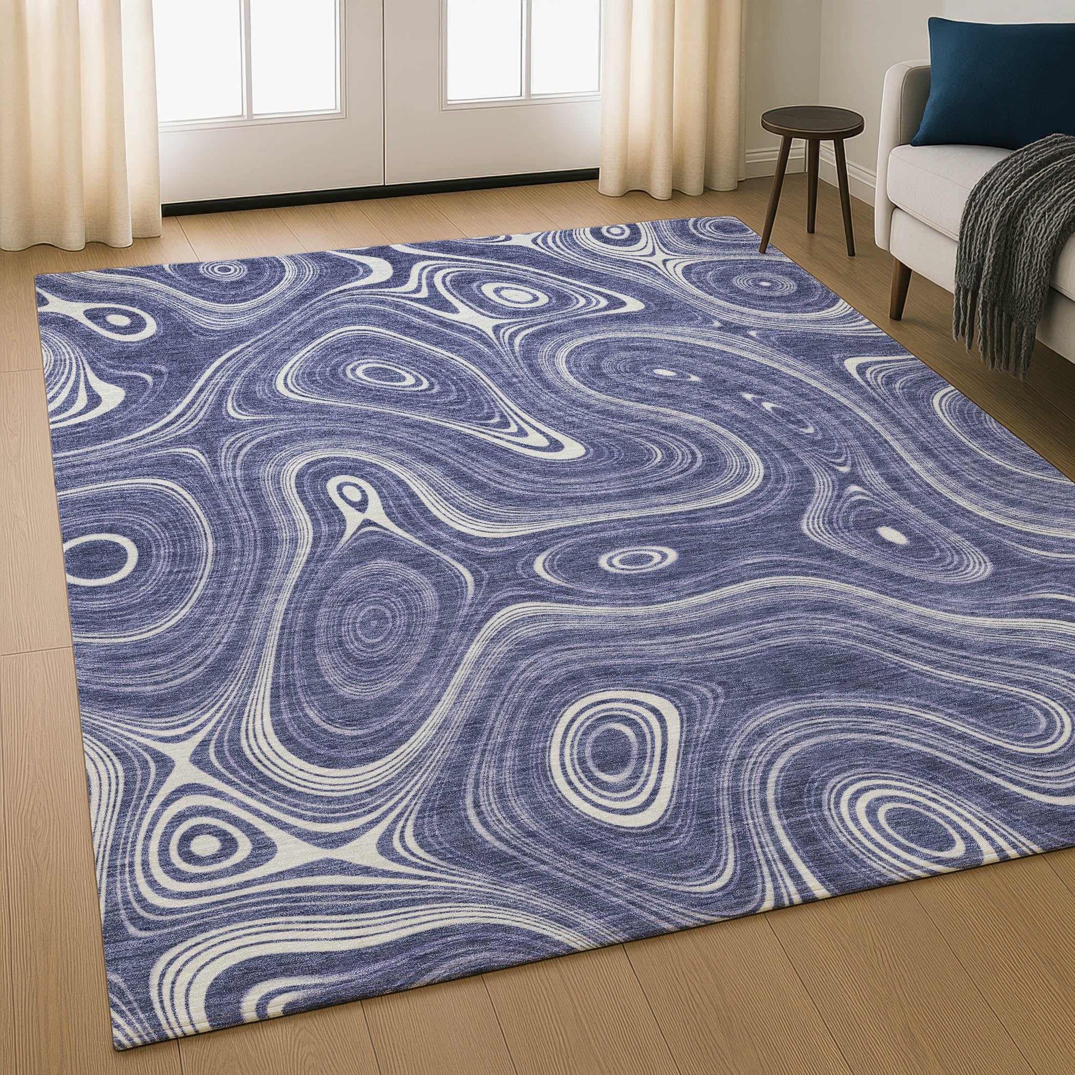 Istanbul Machine Washable Transitional Plum Purple Rug 2'6" x 3'10" #shape_Rectangle