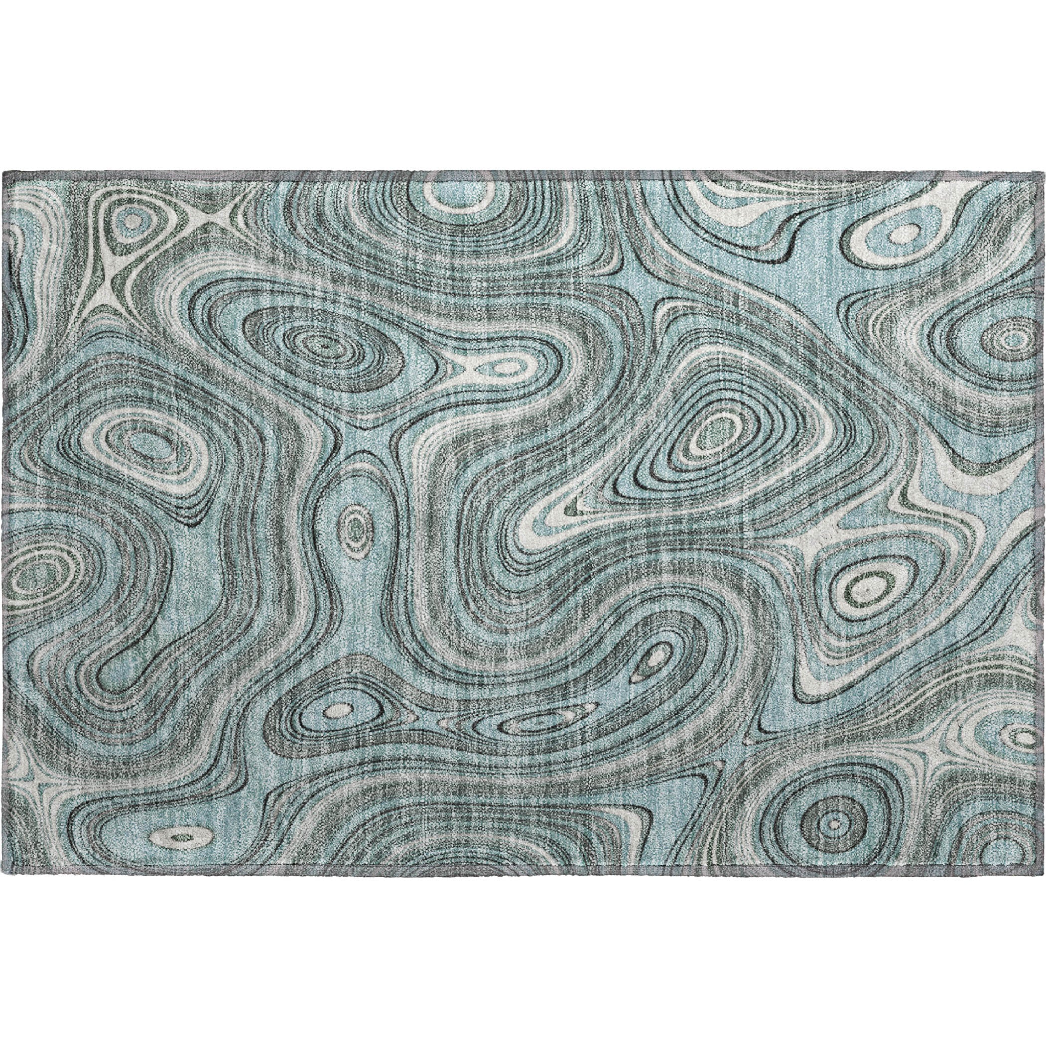 Istanbul Machine Washable Transitional Sky Blue Rug 1'8" x 2'6" #shape_Rectangle