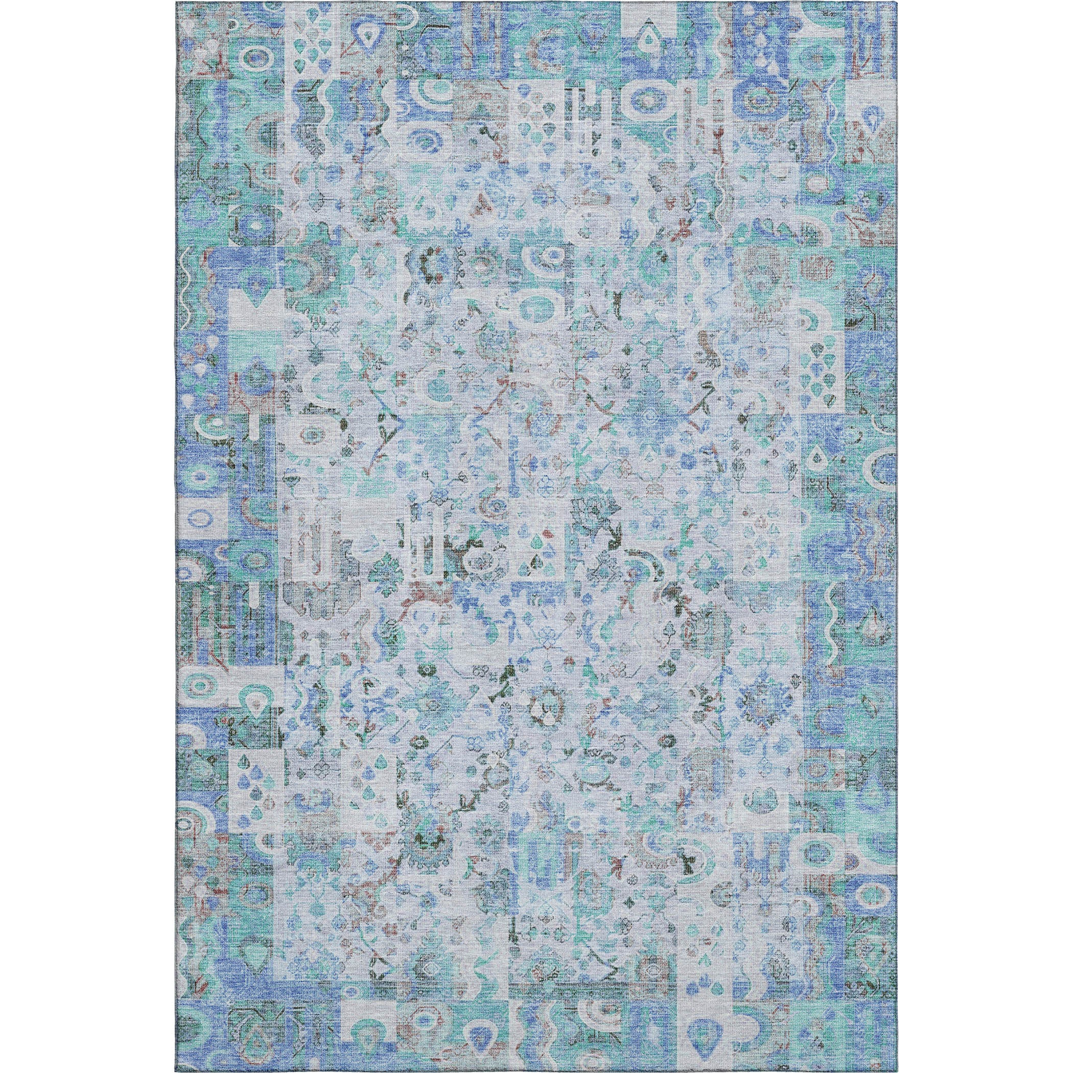 Jaipur Machine Washable Traditional Blue Rug 2'6" x 3'10" #shape_Rectangle