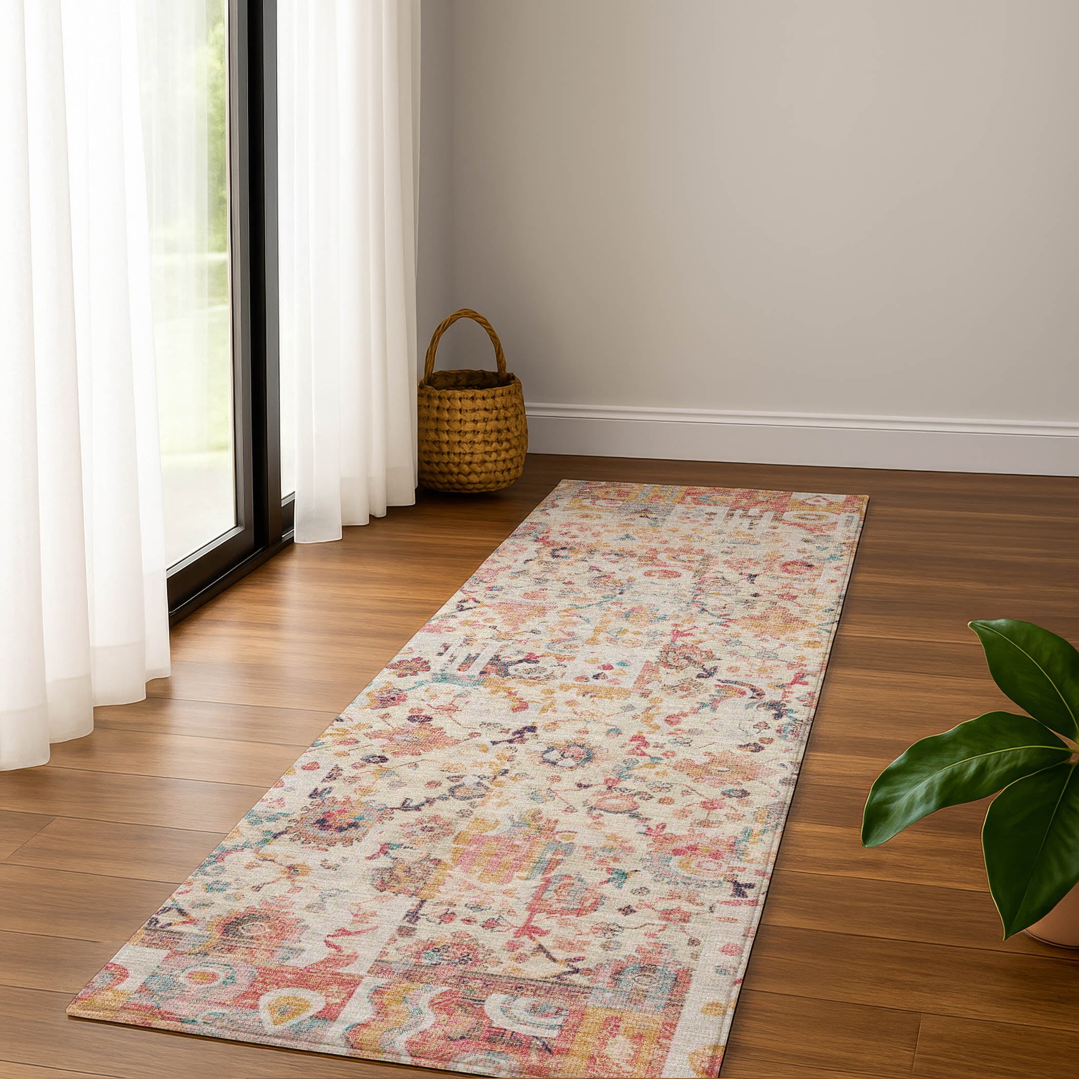 Jaipur Machine Washable Traditional Pink Rug 2'3" x 7'6" #shape_Runner