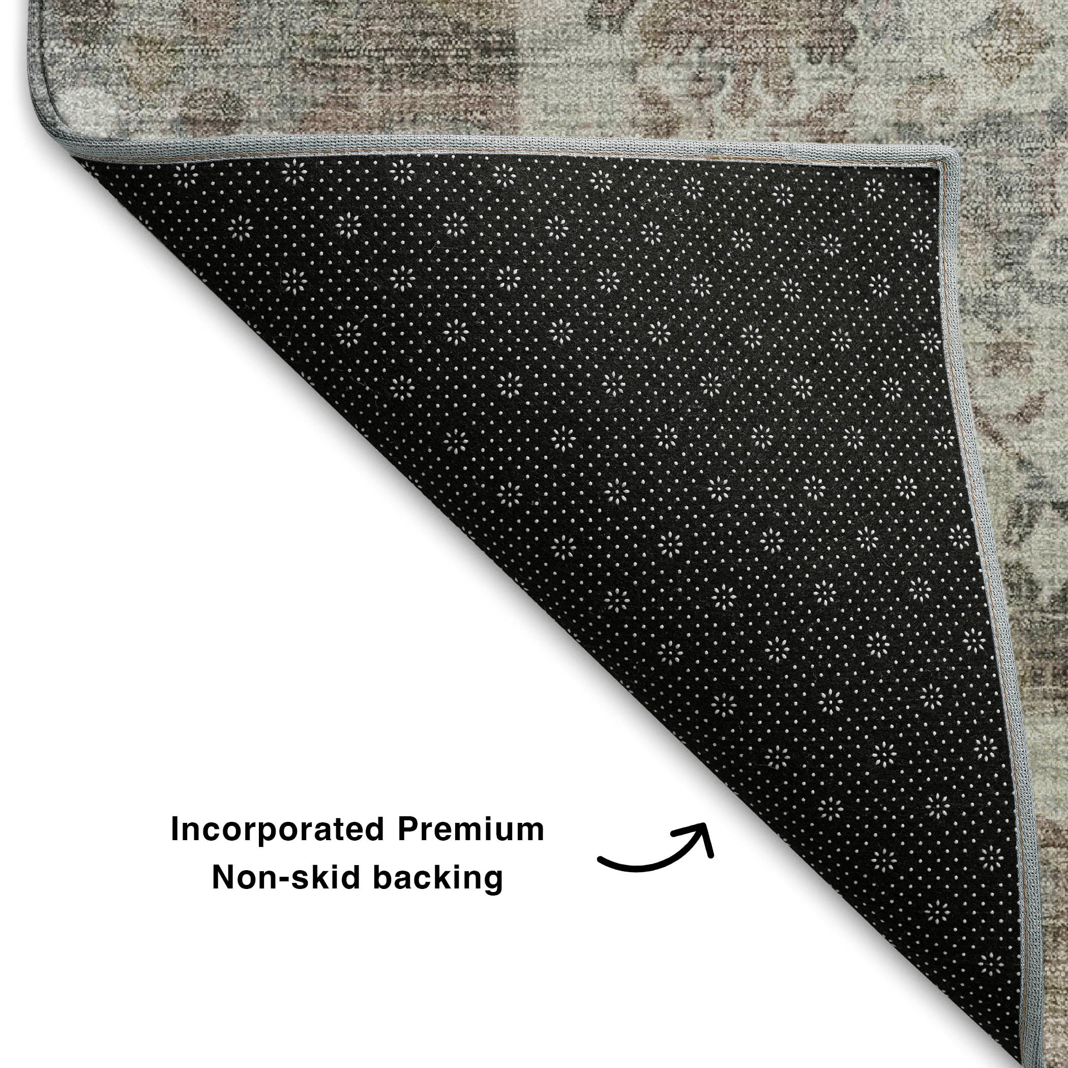 Jaipur Machine Washable Traditional Taupe Brown Rug 1'8" x 2'6" #shape_Rectangle