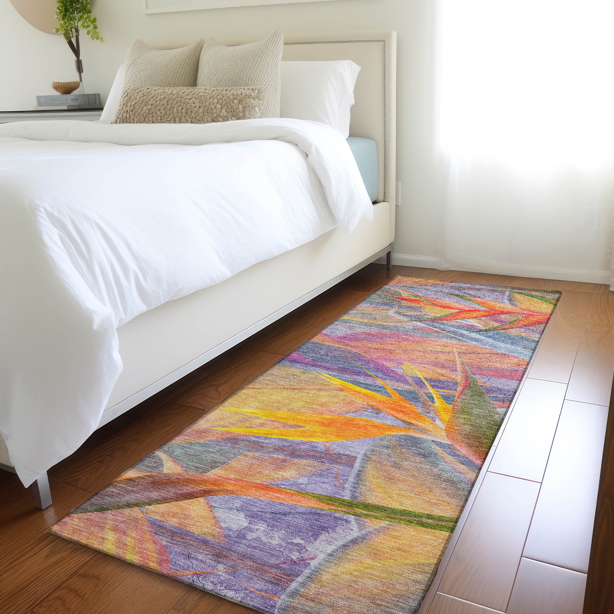 Montevideo Machine Washable Tropical Multi Rug 2'3" x 7'6" #shape_Runner