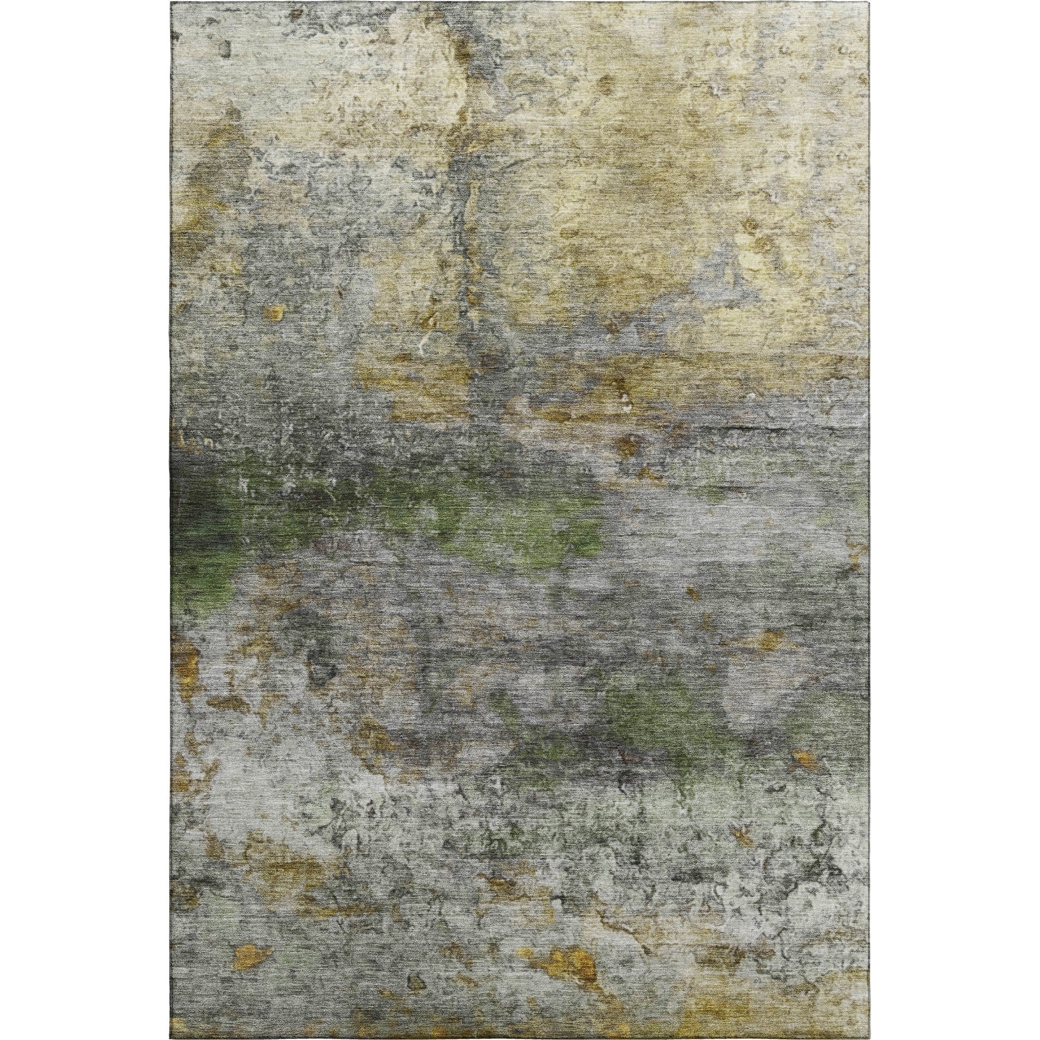 Dublin Machine Washable Transitional Olive Green Rug 2'6" x 3'10" #shape_Rectangle