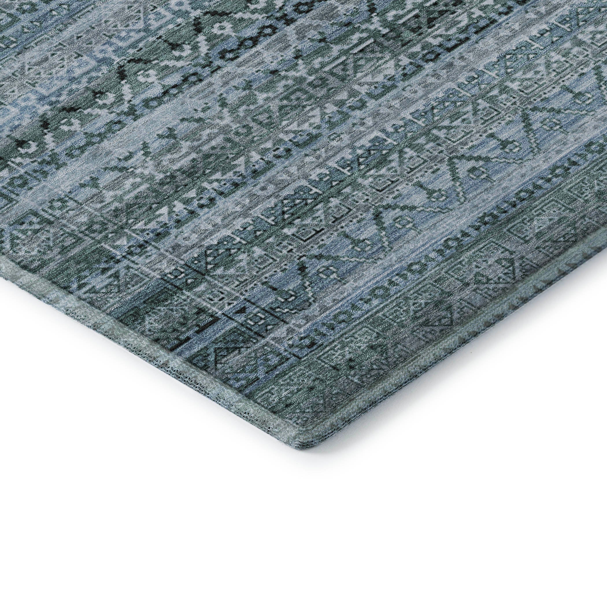 Kotor Machine Washable Transitional Aloe Green Rug 1'8" x 2'6" #shape_Rectangle