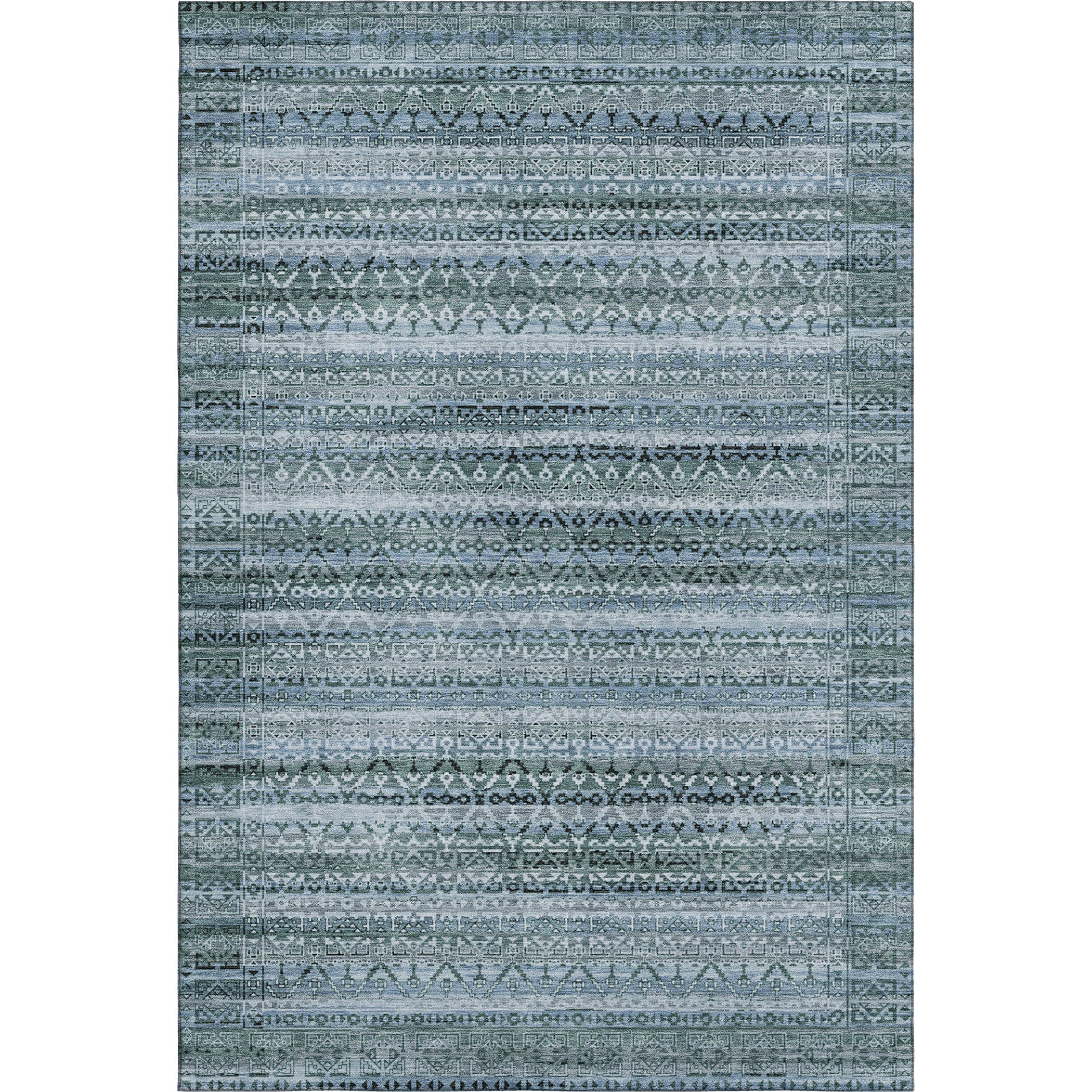 Kotor Machine Washable Transitional Aloe Green Rug 2'6" x 3'10" #shape_Rectangle