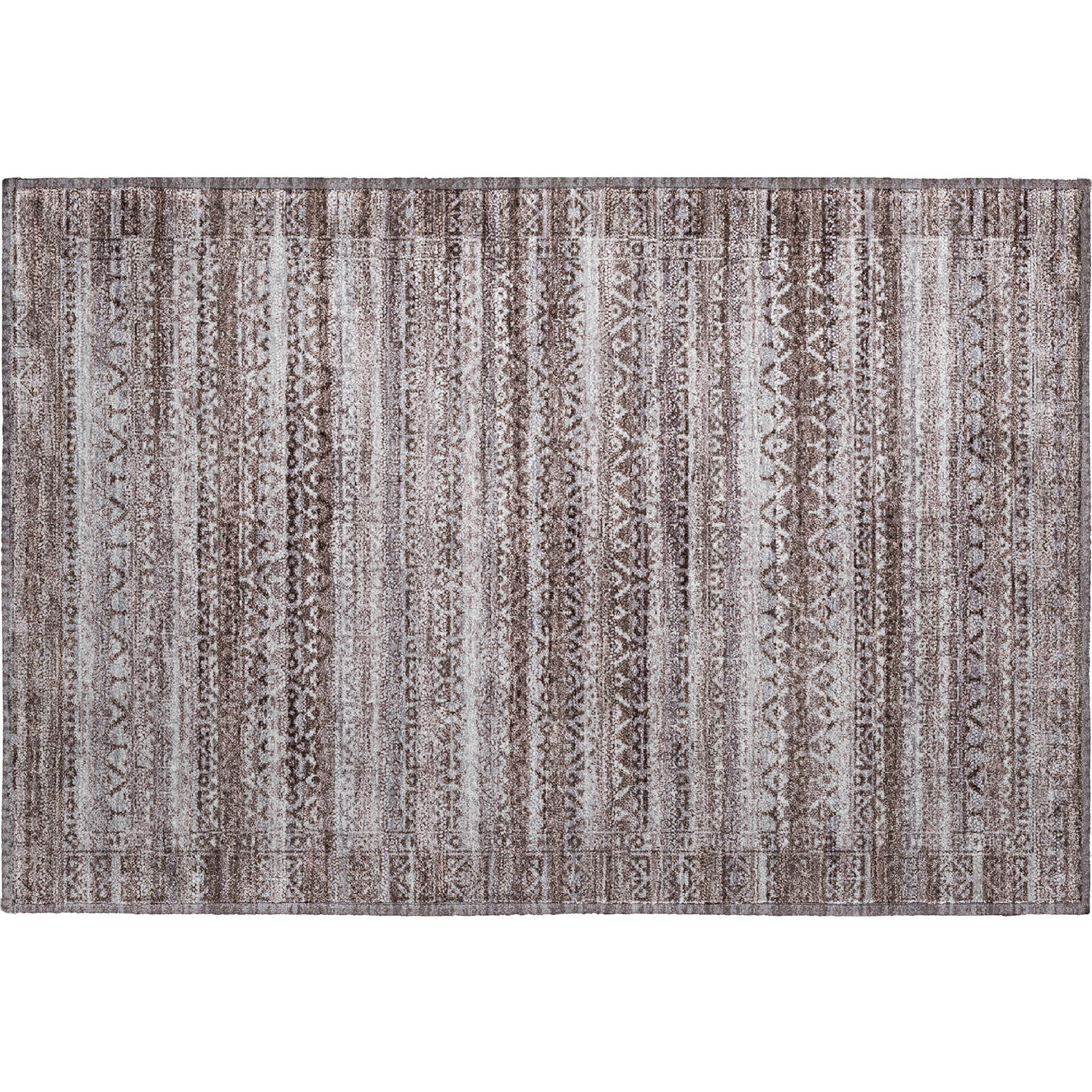 Kotor Machine Washable Transitional Brown Rug 1'8" x 2'6" #shape_Rectangle