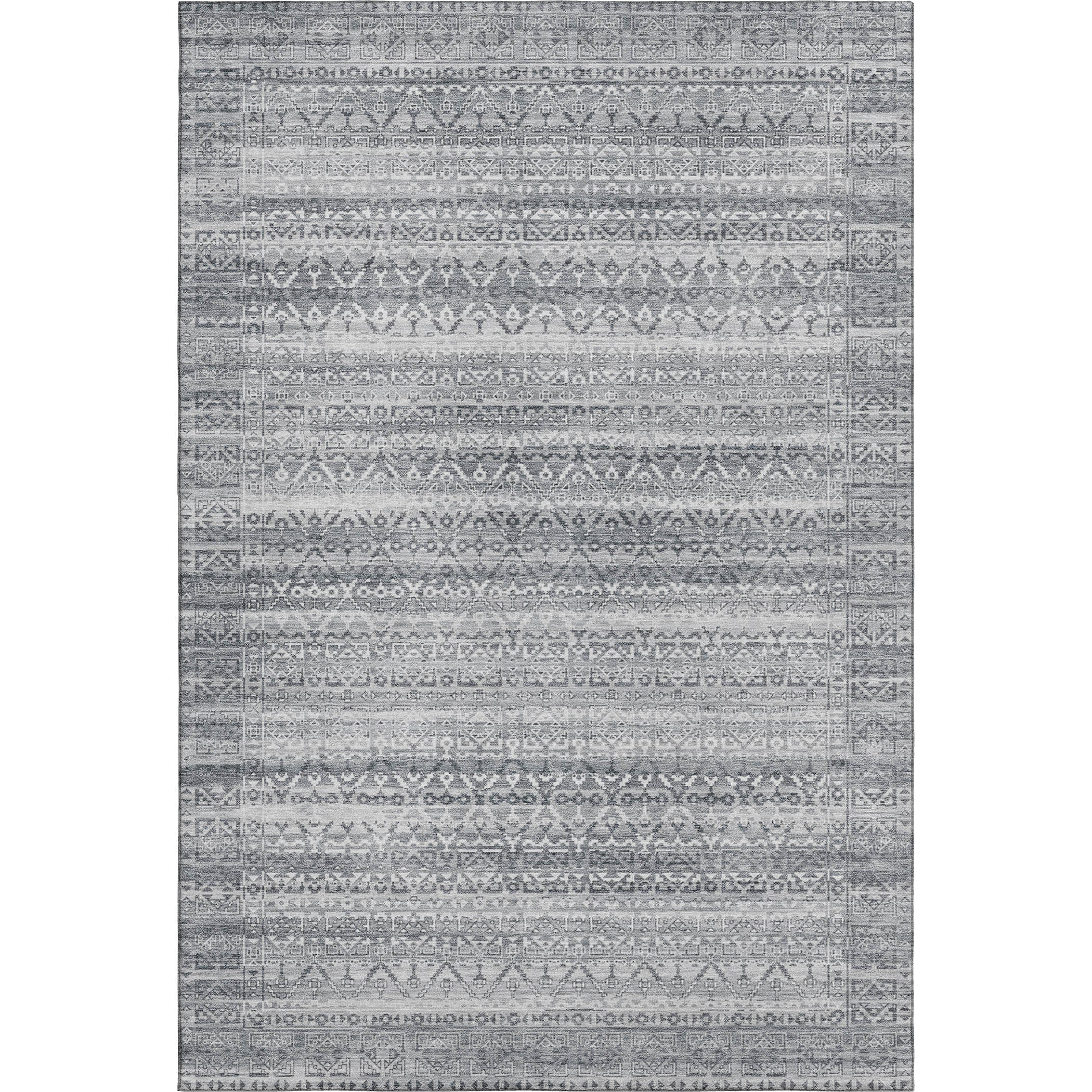 Kotor Machine Washable Transitional Gray Rug 2'6" x 3'10" #shape_Rectangle