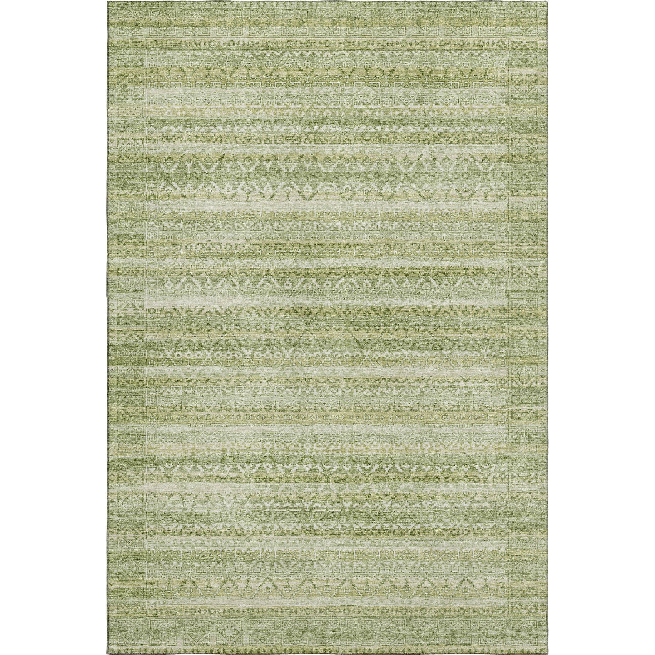 Kotor Machine Washable Transitional Sage Green Rug 2'6" x 3'10" #shape_Rectangle