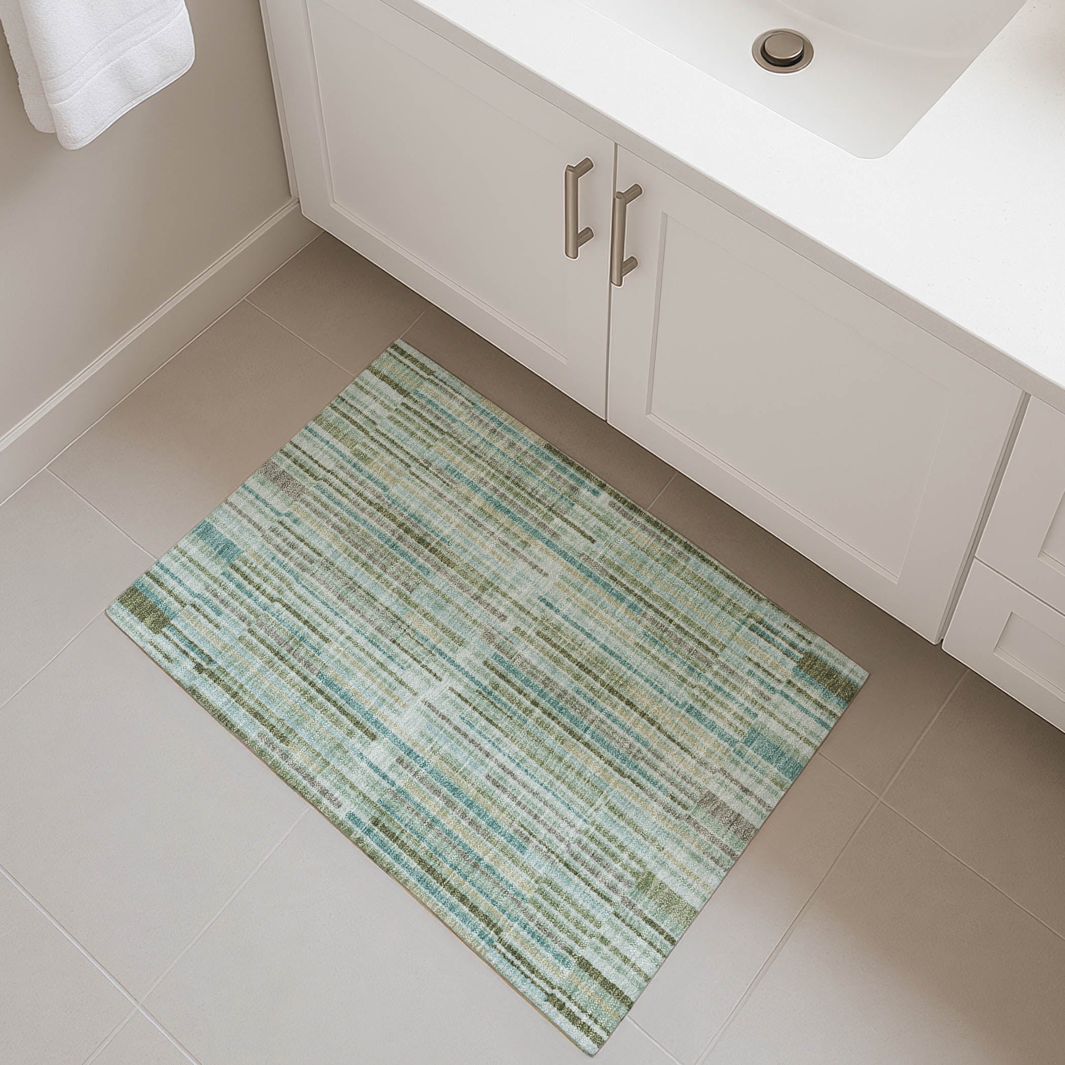 Cusco Machine Washable Transitional Aloe Green Rug 1'8" x 2'6" #shape_Rectangle