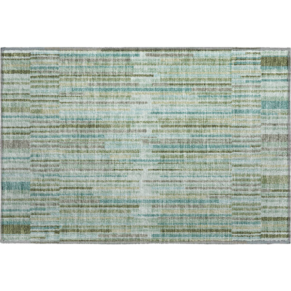 Cusco Machine Washable Transitional Aloe Green Rug 1'8" x 2'6"