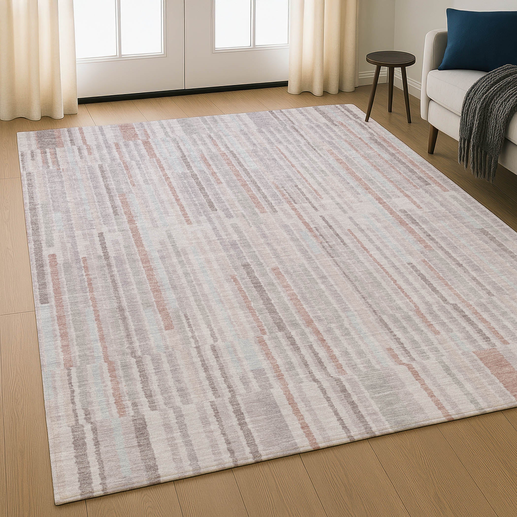 Cusco Machine Washable Transitional Coral Orange Rug 2'6" x 3'10" #shape_Rectangle