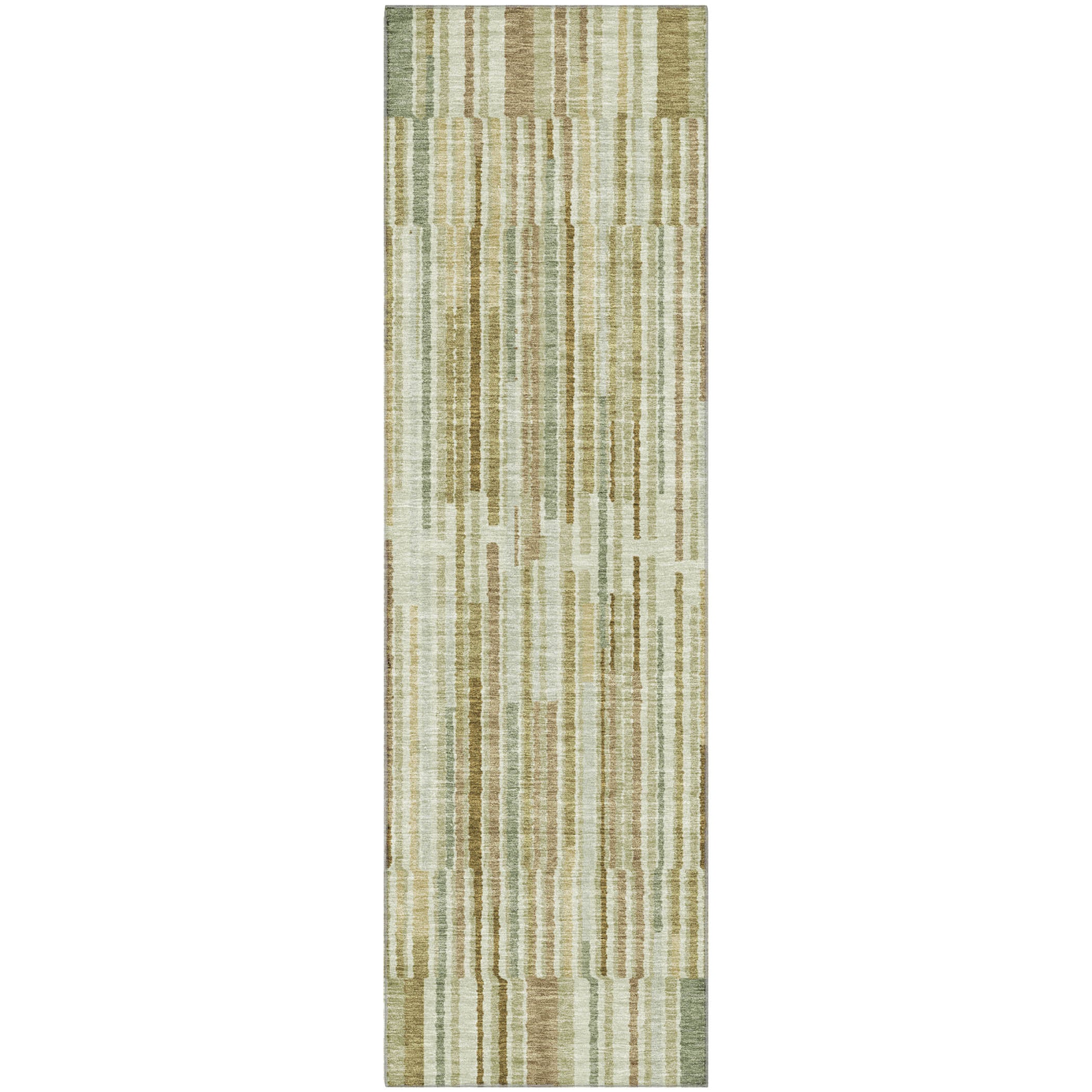 Cusco Machine Washable Transitional Khaki Brown Rug 2'3" x 7'6" #shape_Runner