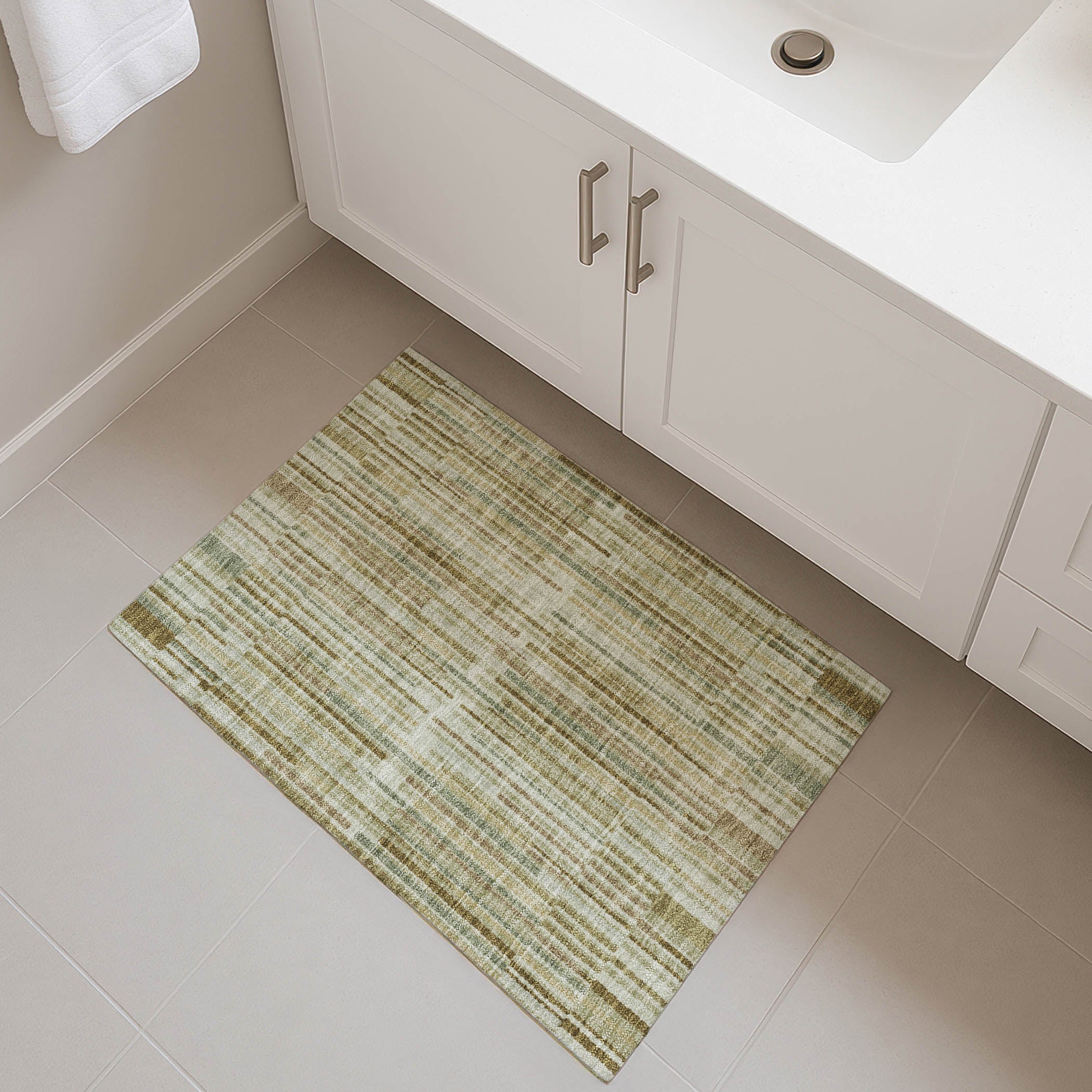 Cusco Machine Washable Transitional Khaki Brown Rug 1'8" x 2'6" #shape_Rectangle