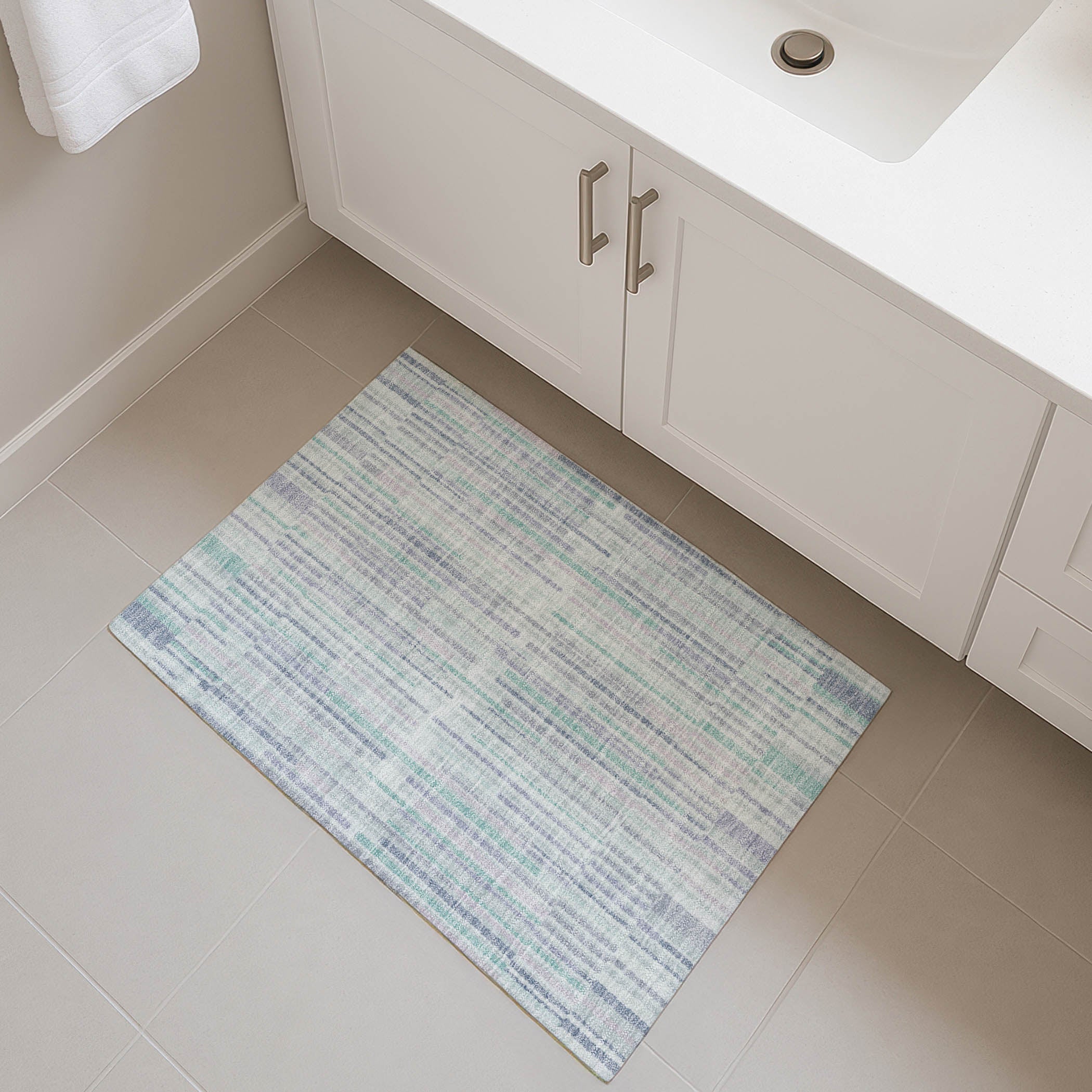 Cusco Machine Washable Transitional Mint Green Rug 1'8" x 2'6" #shape_Rectangle