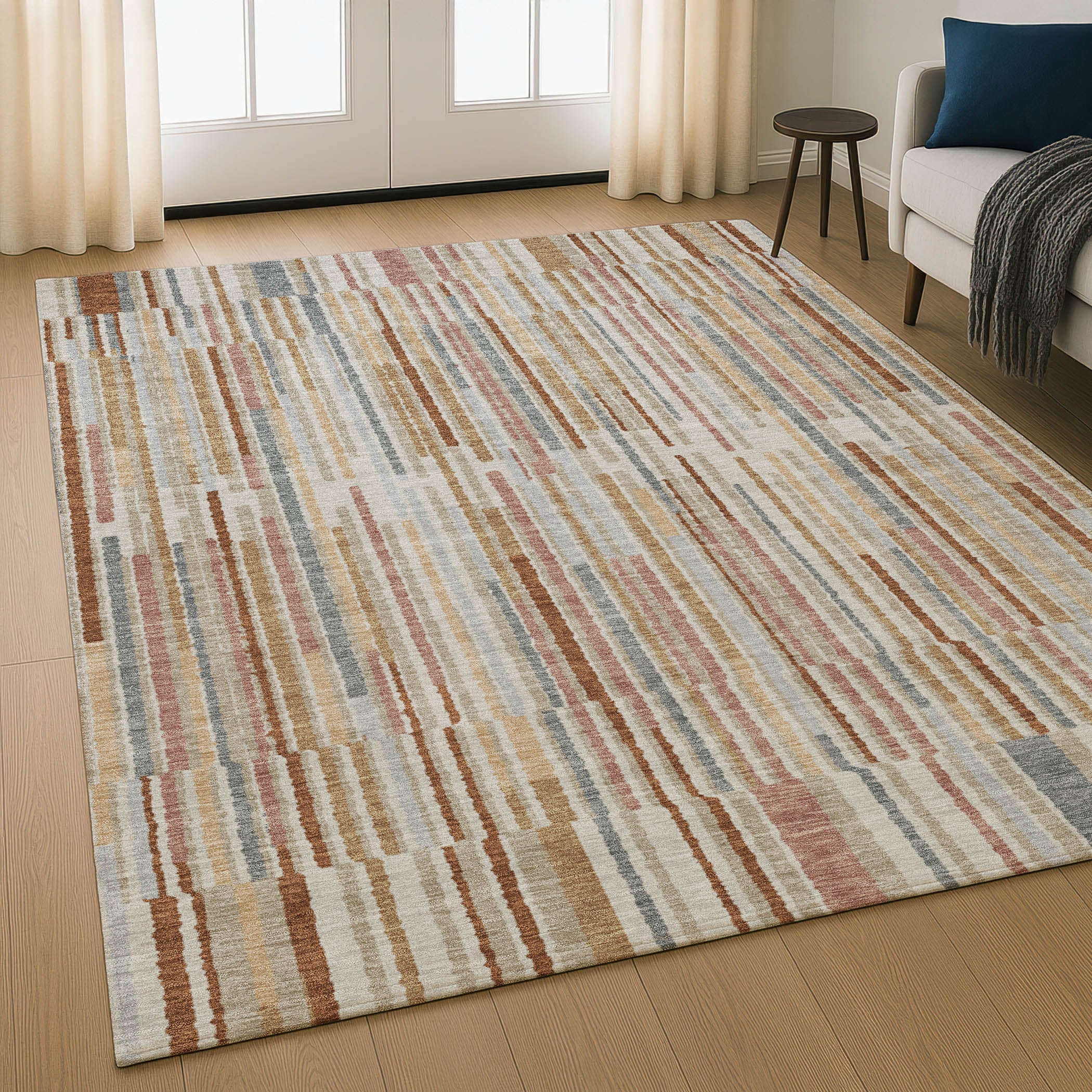 Cusco Machine Washable Transitional Paprika Orange Rug 2'6" x 3'10" #shape_Rectangle