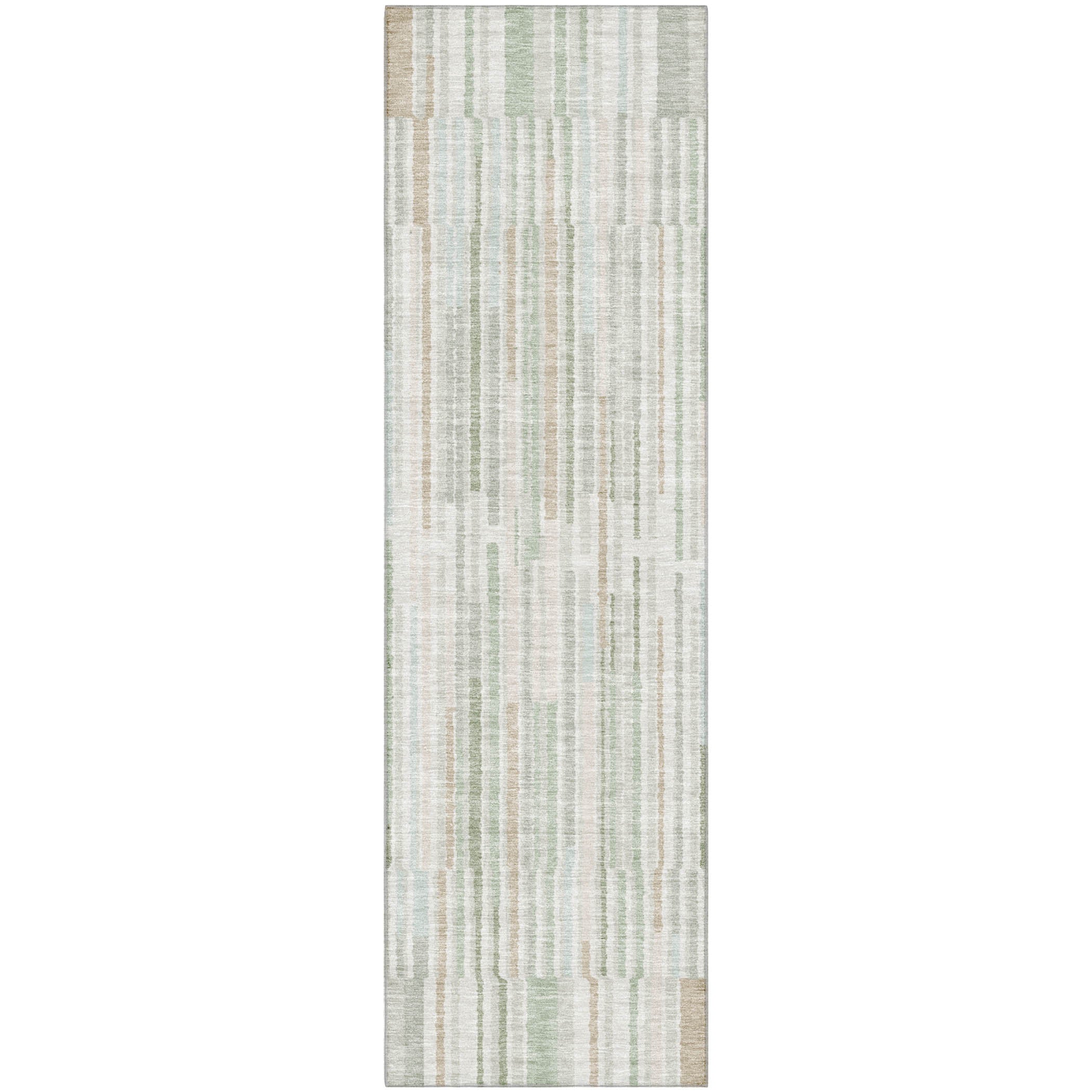 Cusco Machine Washable Transitional Sage Green Rug 2'3" x 7'6" #shape_Runner