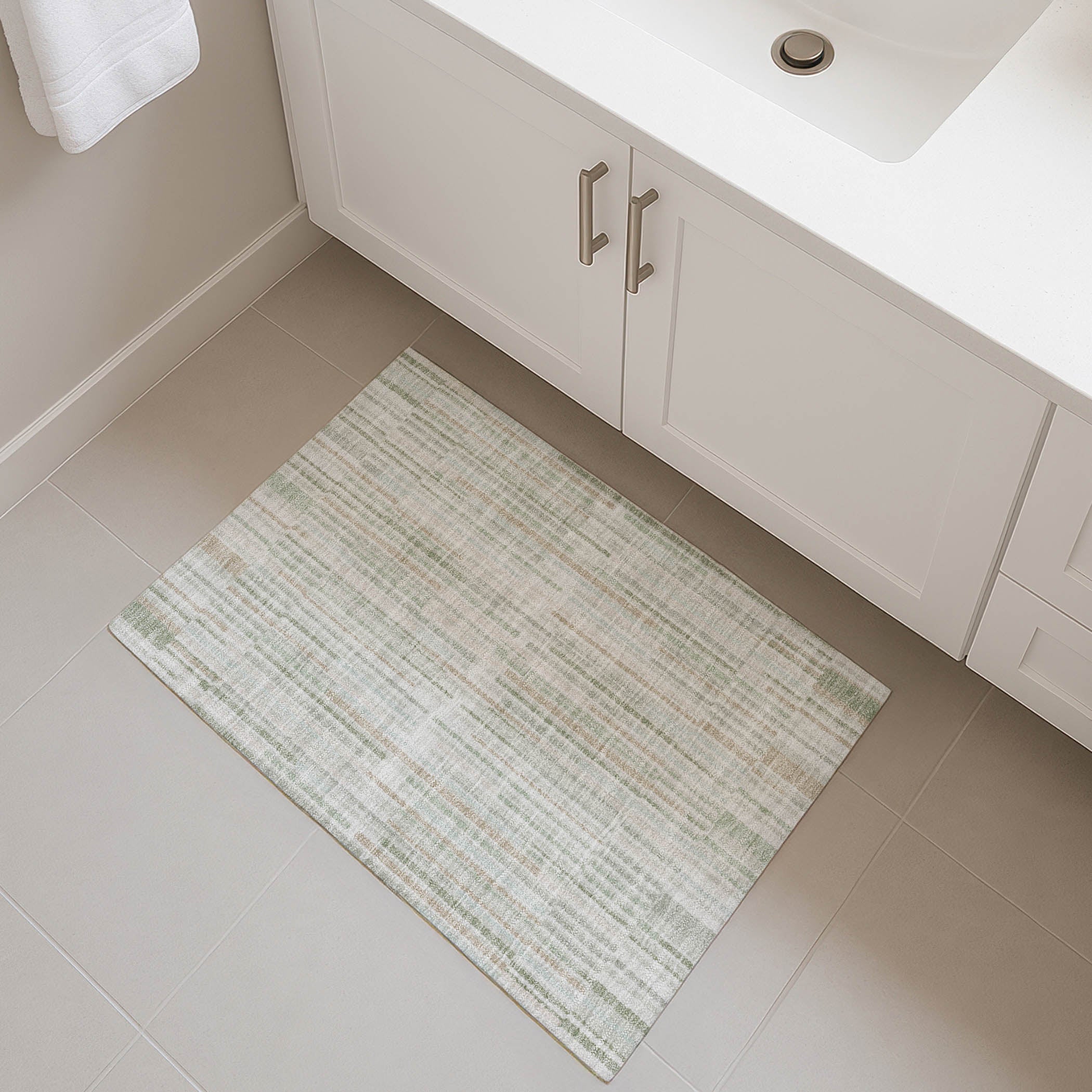 Cusco Machine Washable Transitional Sage Green Rug 1'8" x 2'6" #shape_Rectangle