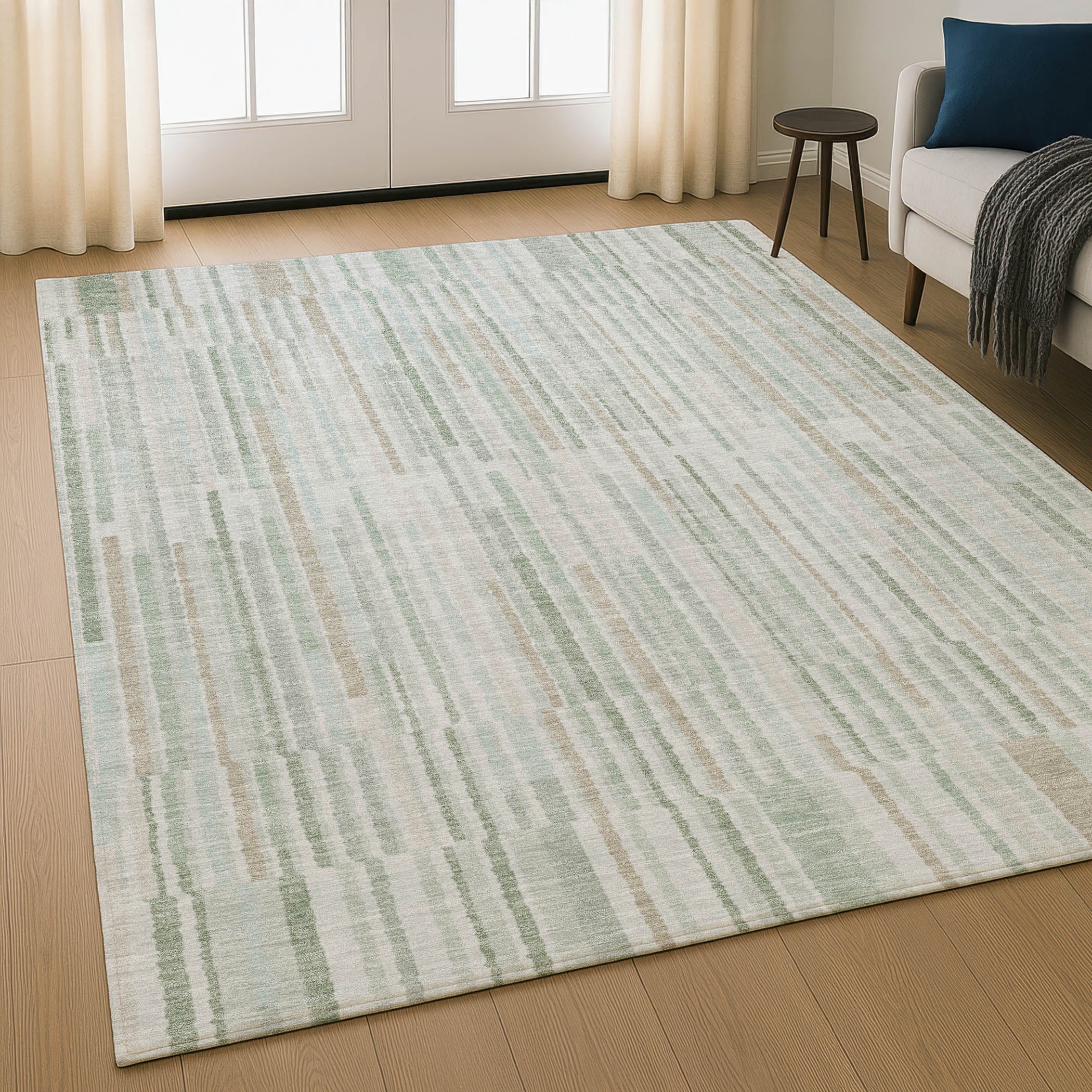 Cusco Machine Washable Transitional Sage Green Rug 2'6" x 3'10" #shape_Rectangle